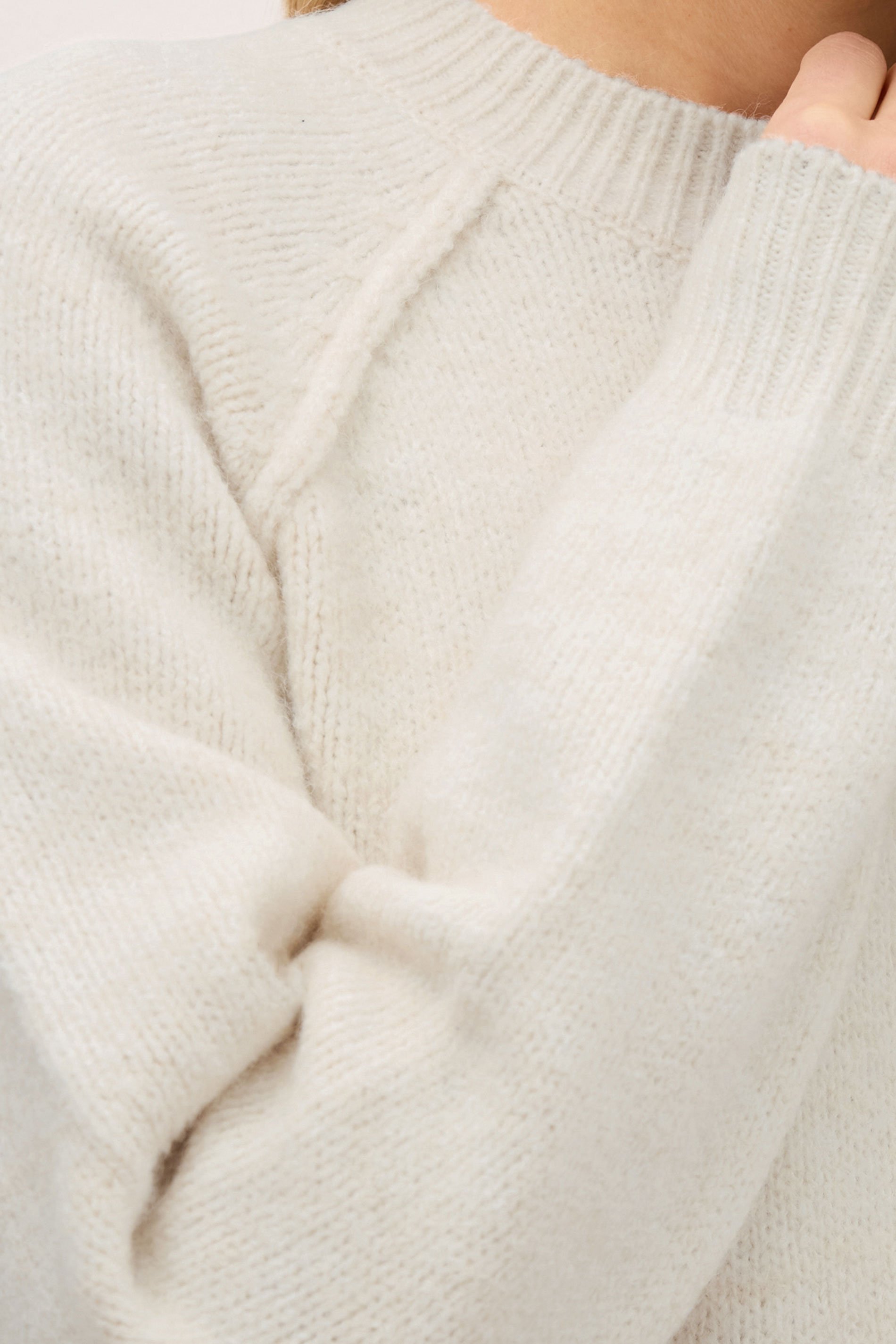 LTS PREMIUM Tall Ivory White Wool Seam Front Jumper | Long Tall Sally 5
