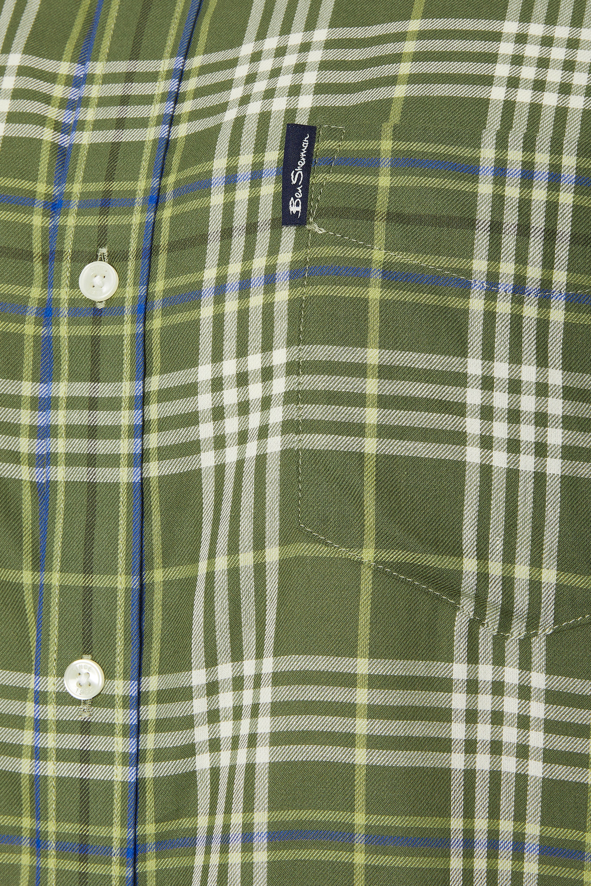 BEN SHERMAN Big & Tall Green Check Shirt | BadRhino 3