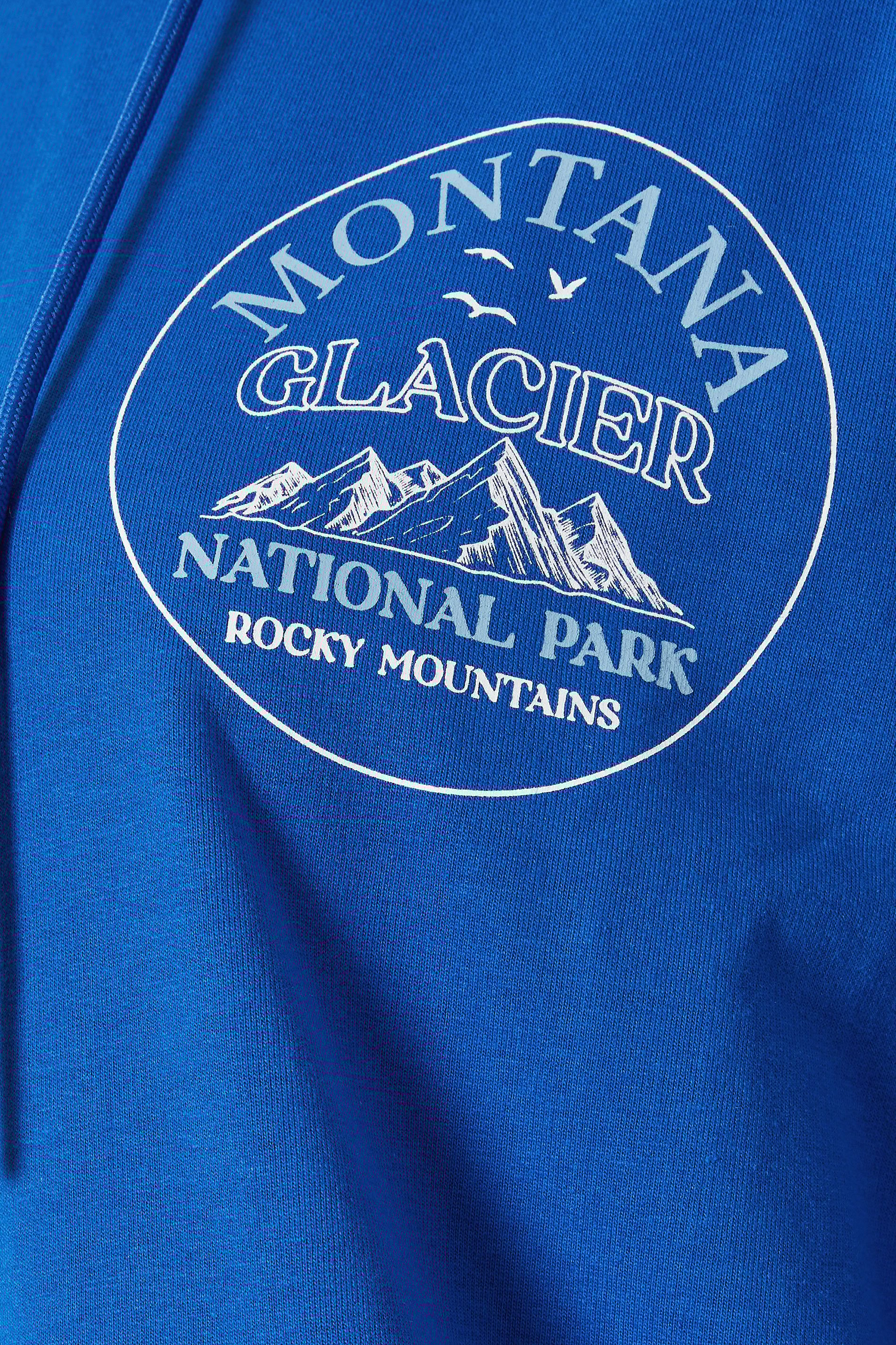 LTS Tall Blue 'Montana Glacier' Slogan Hoodie | Long Tall Sally 7