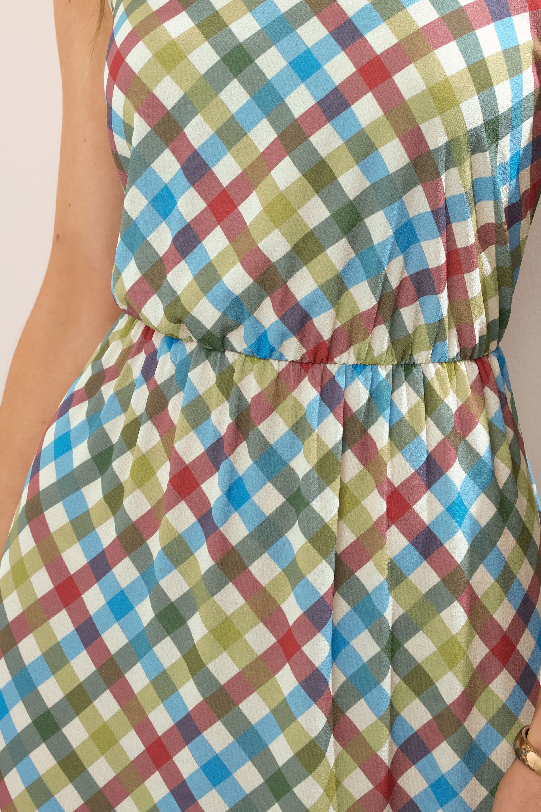 LTS Tall Green Gingham Sleeveless Tiered Maxi Dress | Long Tall Sally 4