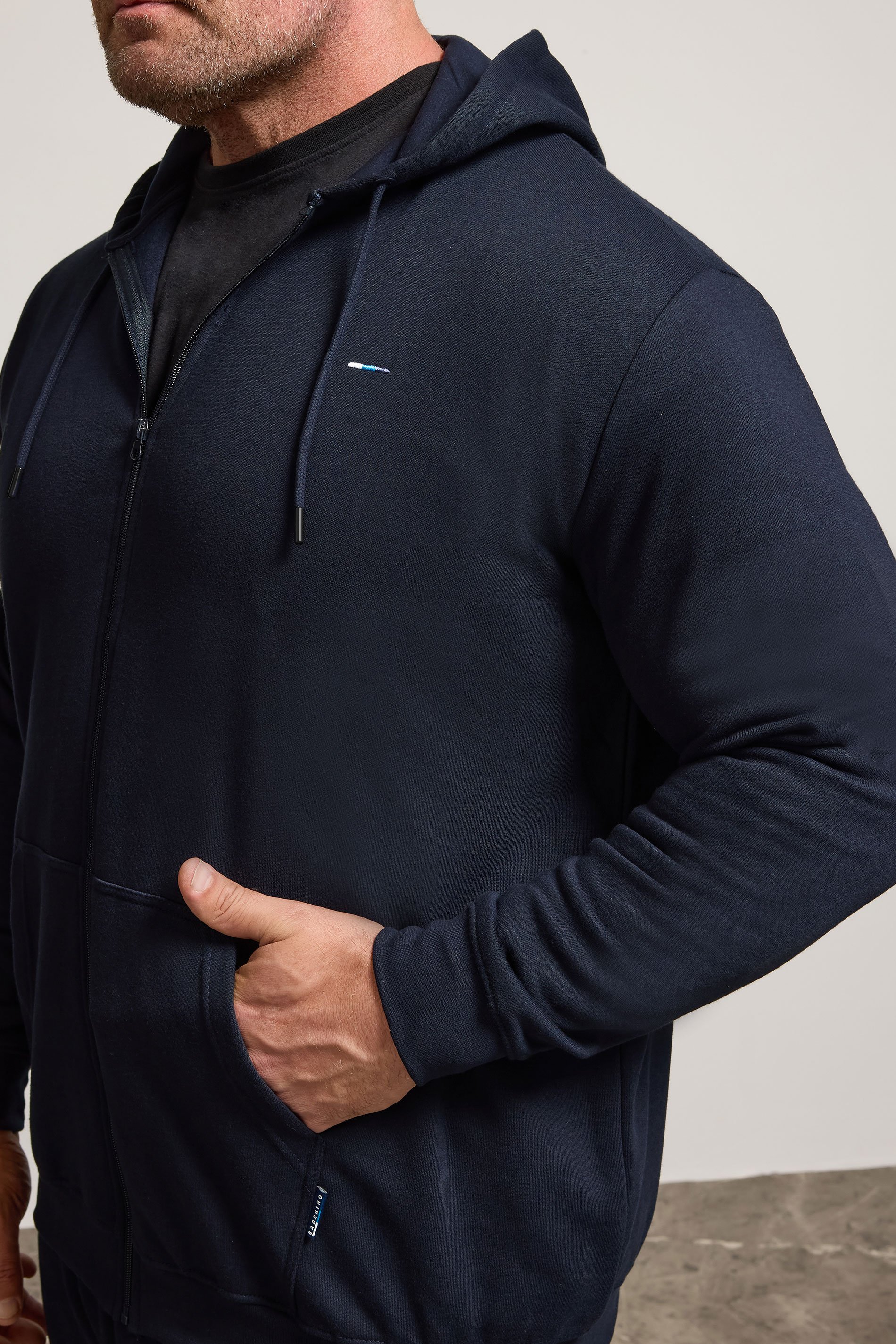 BadRhino Navy Blue Essential Zip Through Hoodie | BadRhino 4