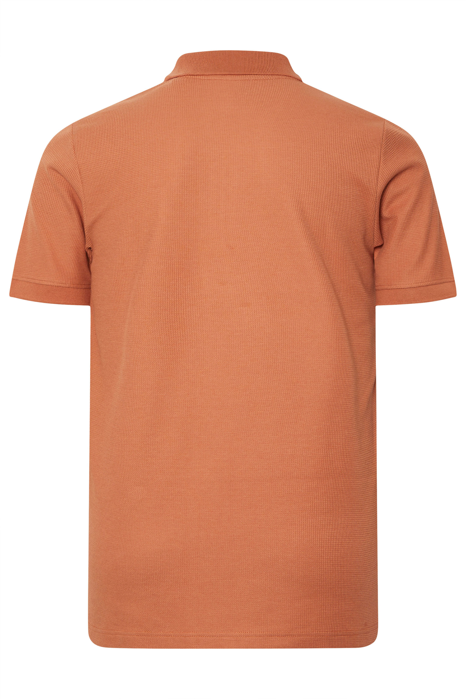 BadRhino Big & Tall Orange Waffle Texture Zip Polo Shirt | BadRhino 7