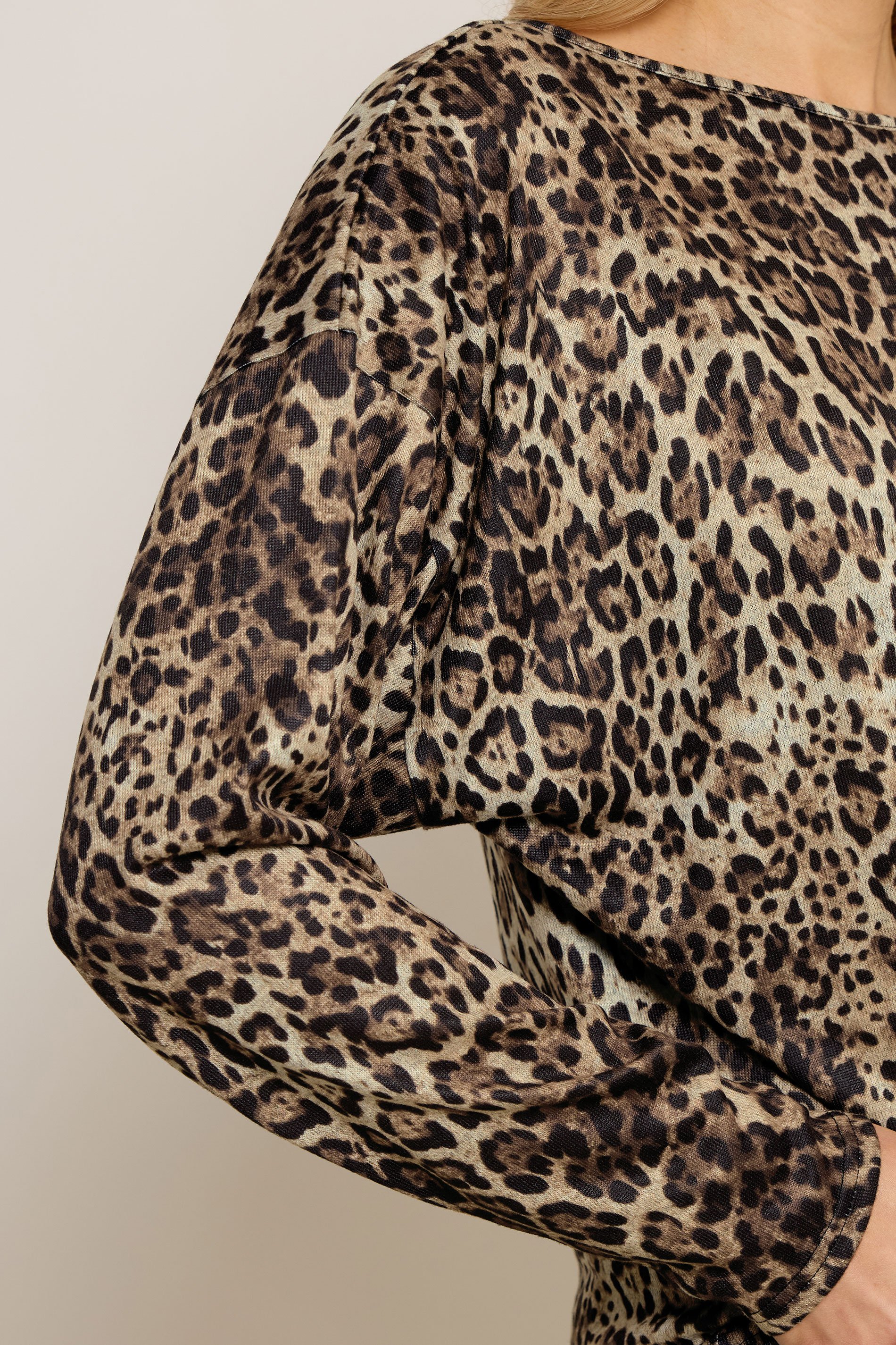 LTS Tall Brown Animal Print Batwing Top | Long Tall Sally 4