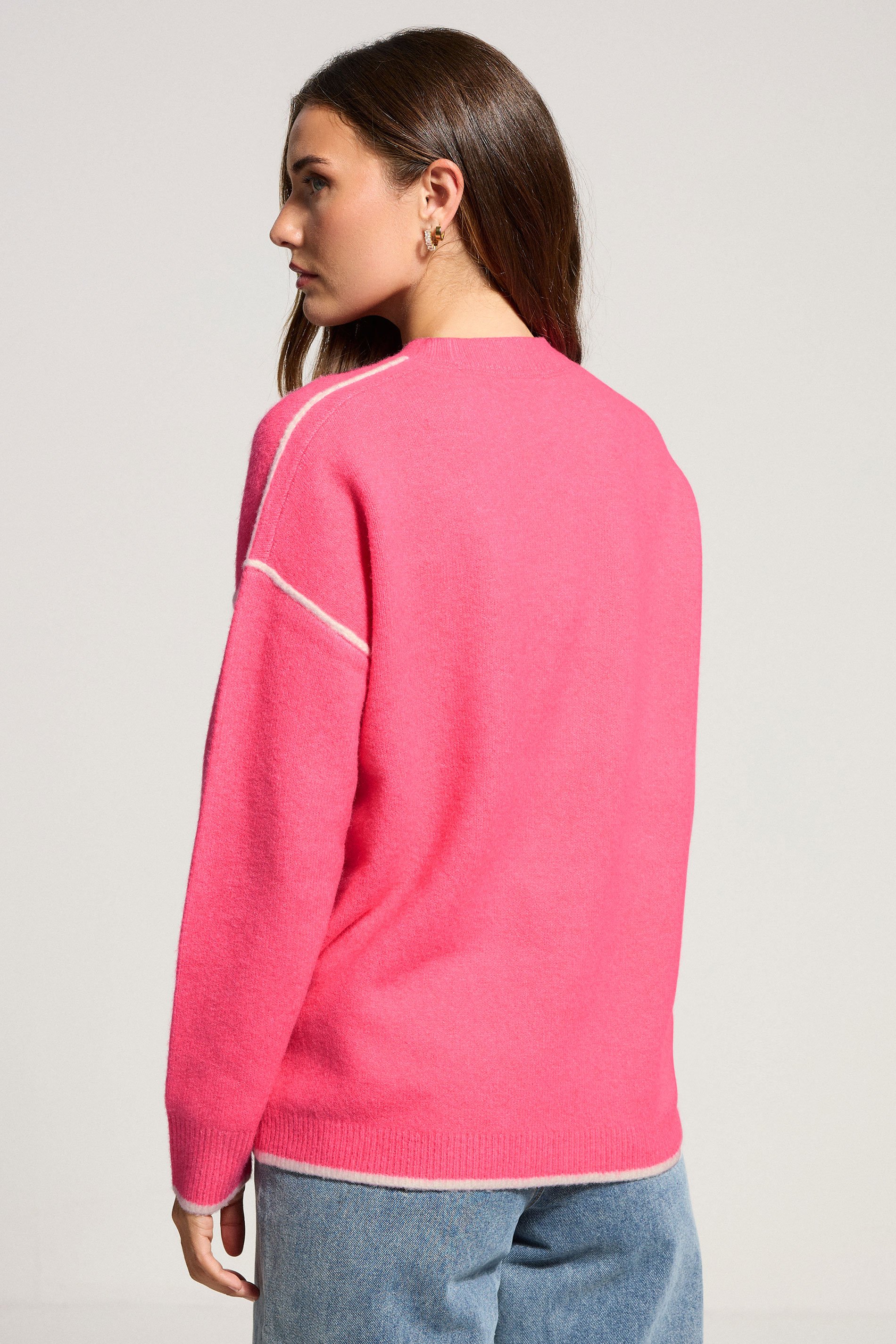LTS Tall Pink Contrast Piping Jumper | Long Tall Sally 3