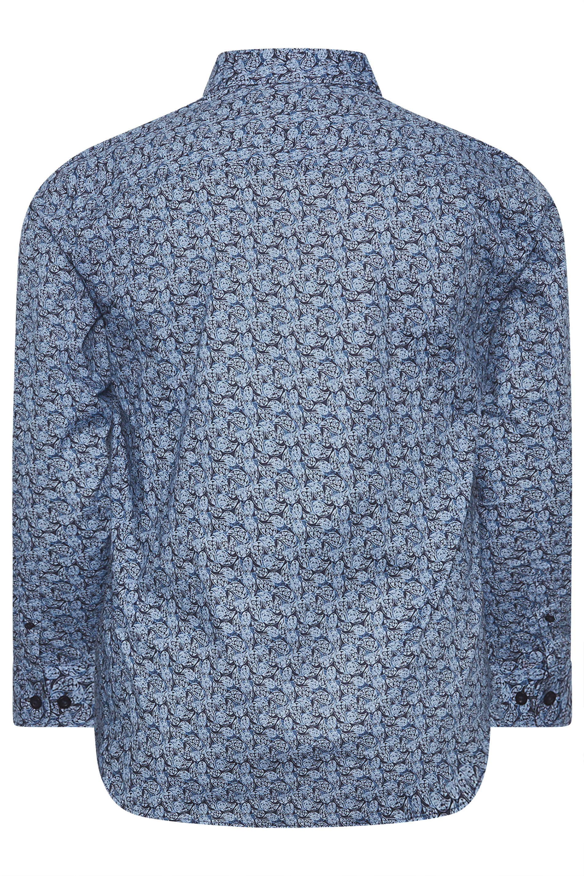 BadRhino Tailoring Big & Tall Blue Paisley Print Formal Shirt | BadRhino 4