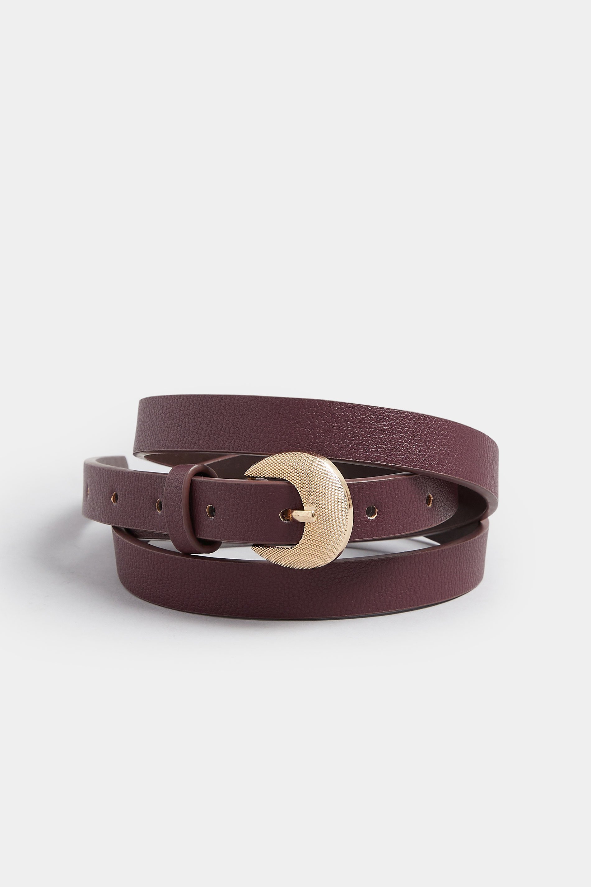 2 PACK Black & Purple Textured Buckle Belts | Yours Clothing 5