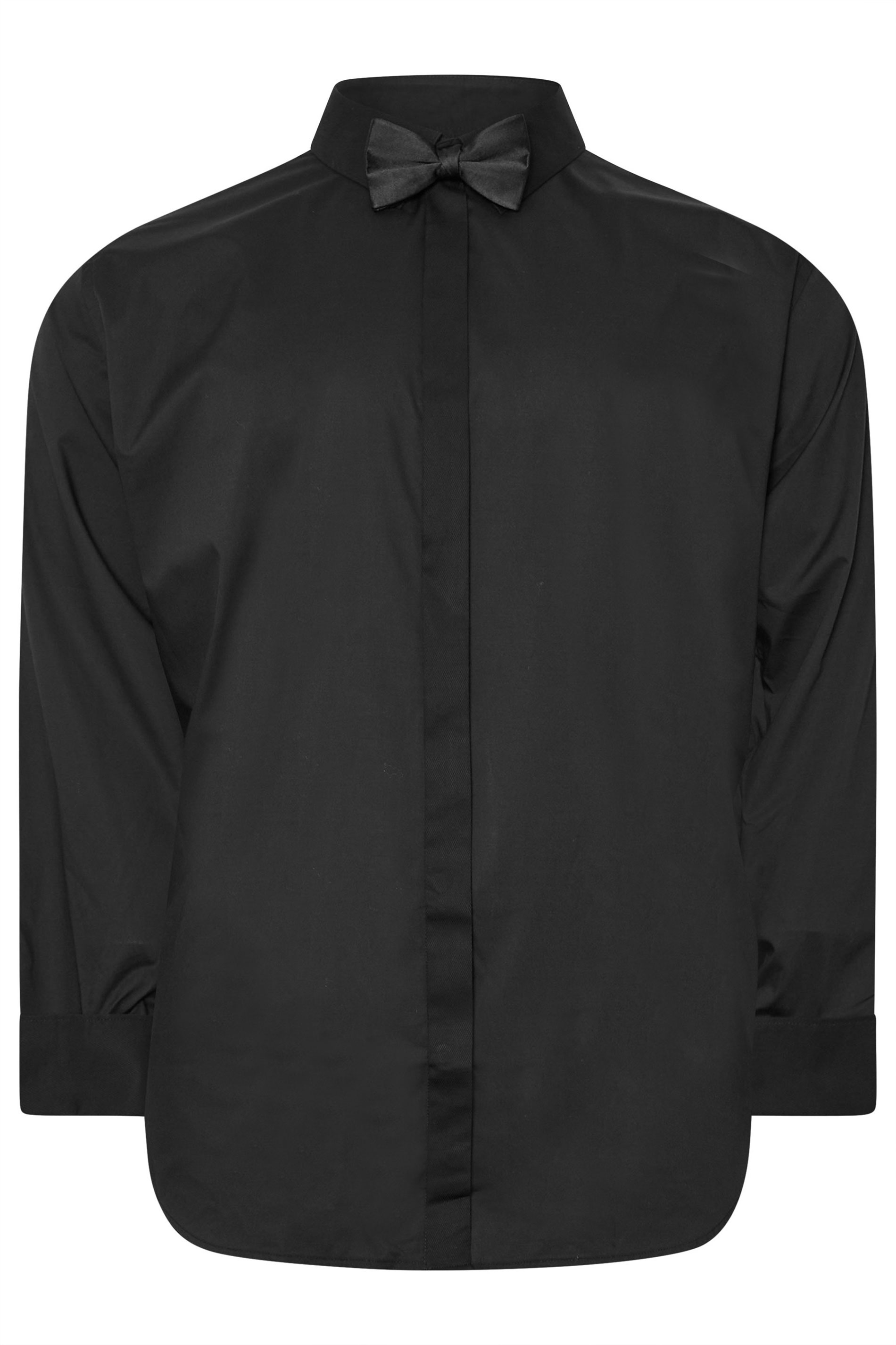 BadRhino Big & Tall Black Long Sleeve Formal Shirt | BadRhino 3