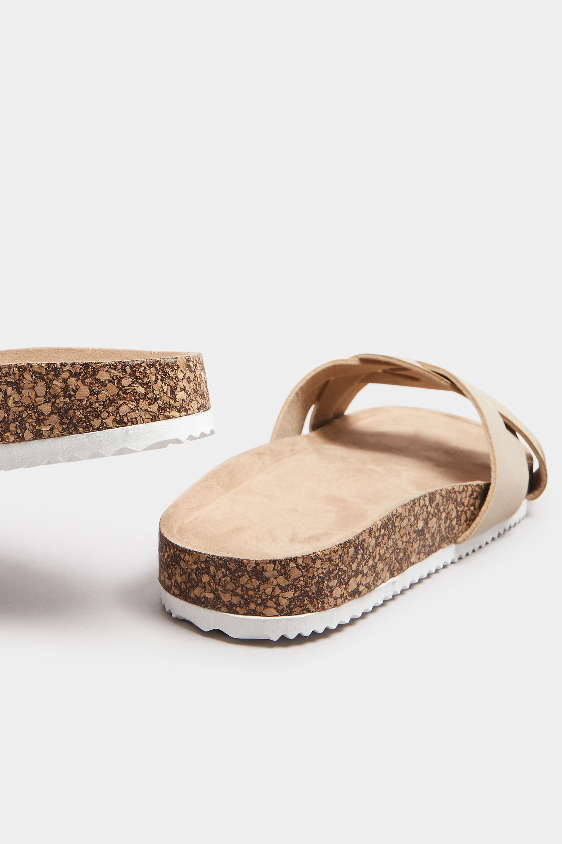 Nude Woven Sandals In Extra Wide EEE Fit | Yours Clothing 4