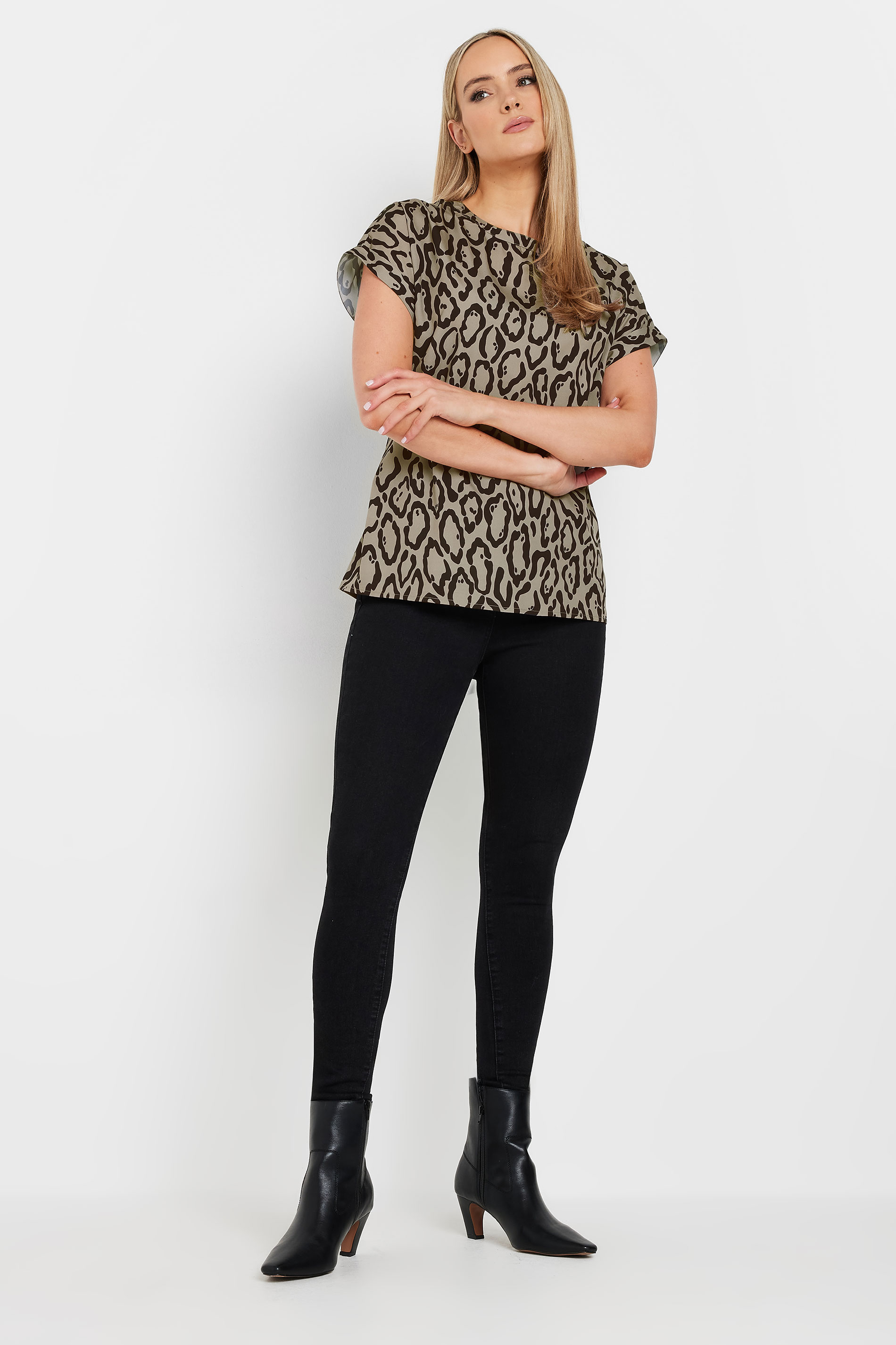 LTS Tall Women's Natural Brown Leopard Print Blouse | Long Tall Sally 2