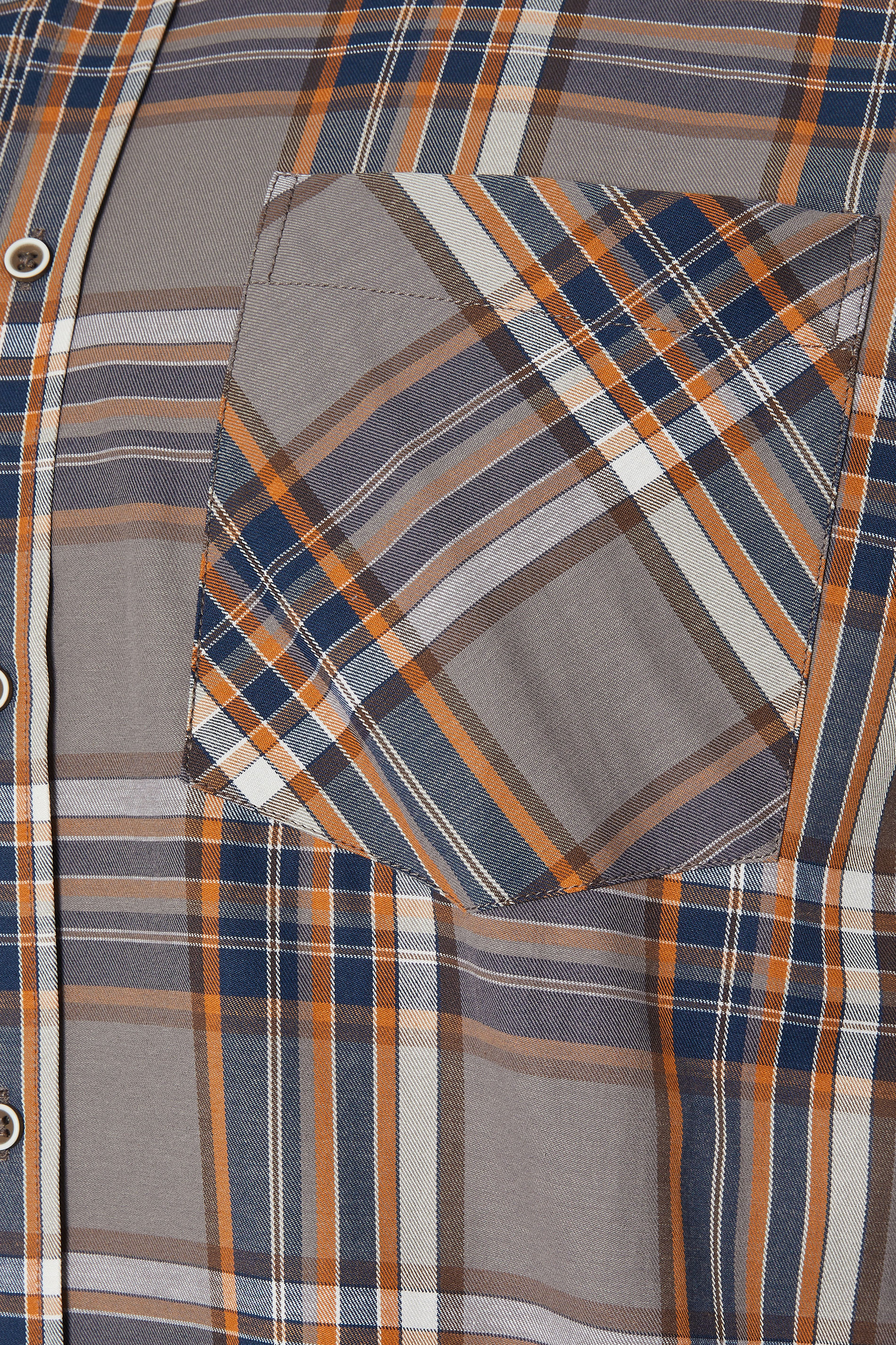 KAM Big & Tall Stone Grey Long Sleeve Check Shirt | BadRhino 3