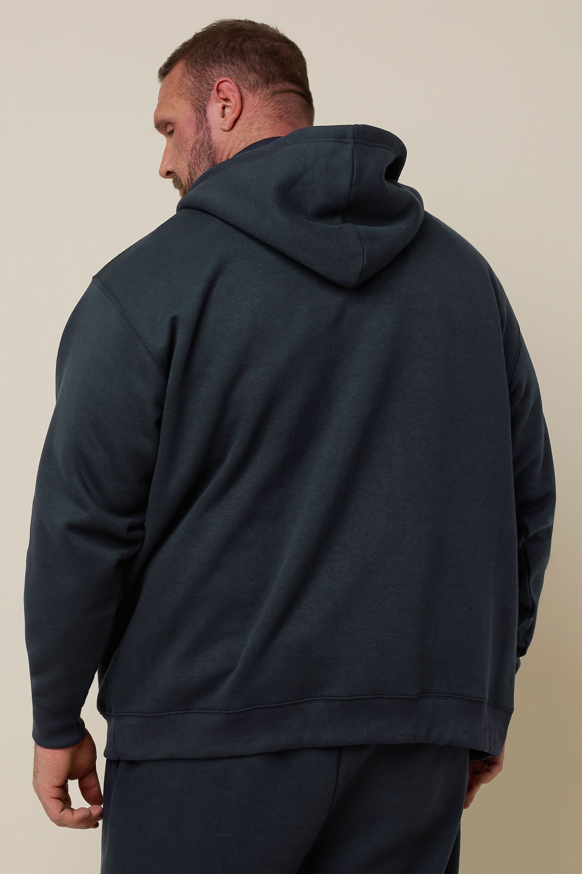 IronRhino Big & Tall Navy Blue 'Rest Day' Zip Through Hoodie | BadRhino 4