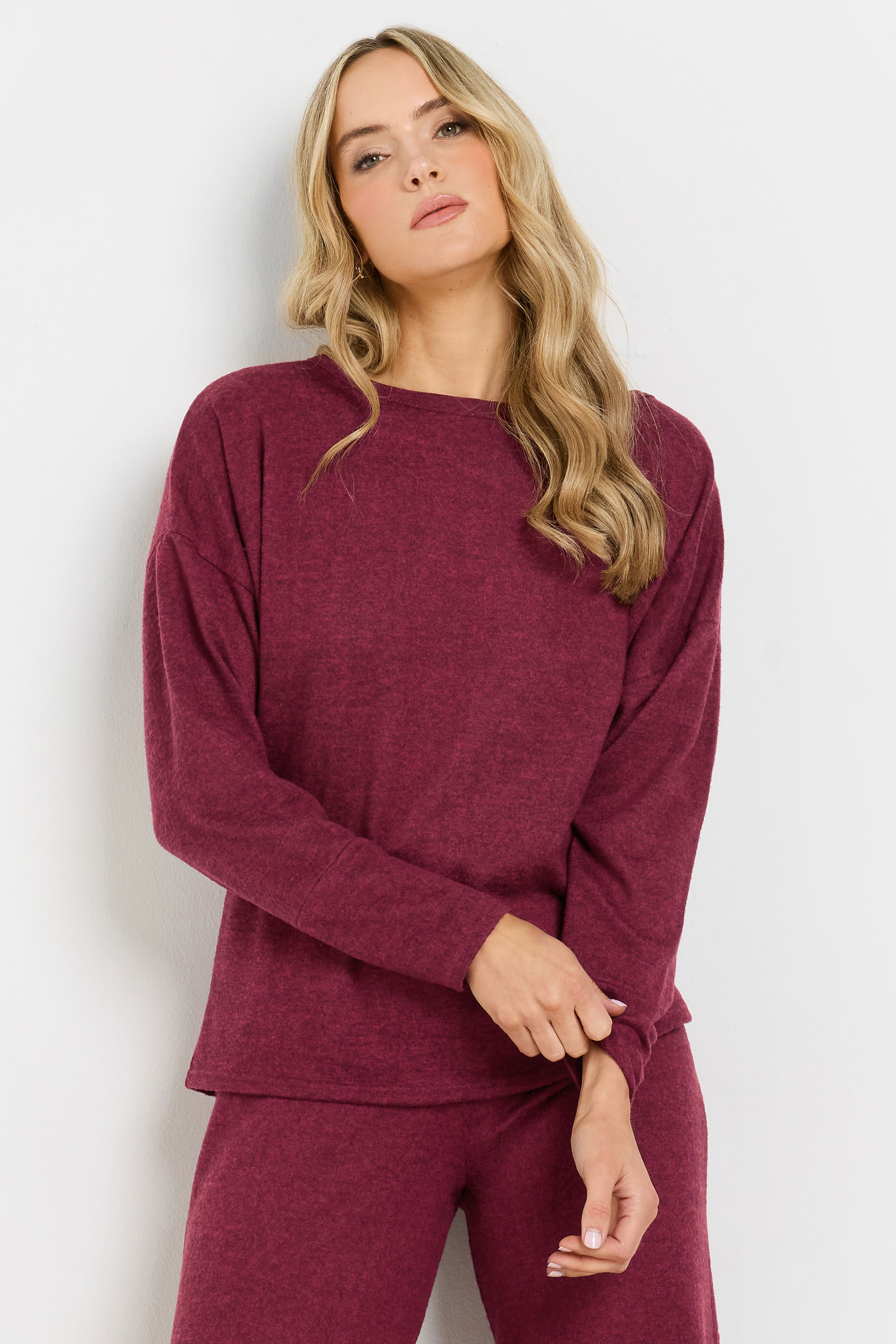 LTS Tall Burgundy Red Batwing Jumper | Long Tall Sally 1