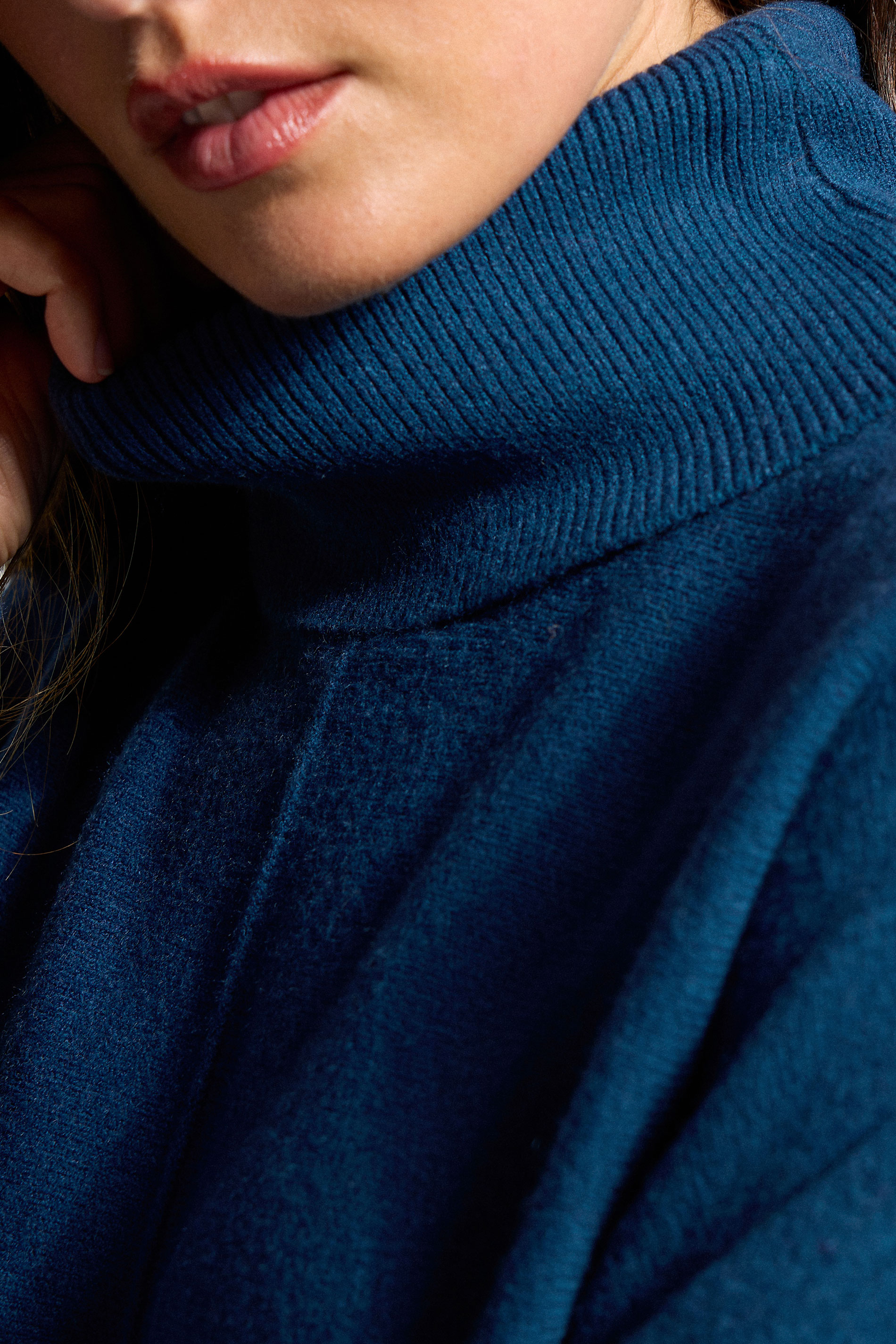 LTS Tall Teal Blue Batwing Roll Neck Jumper | Long Tall Sally 4