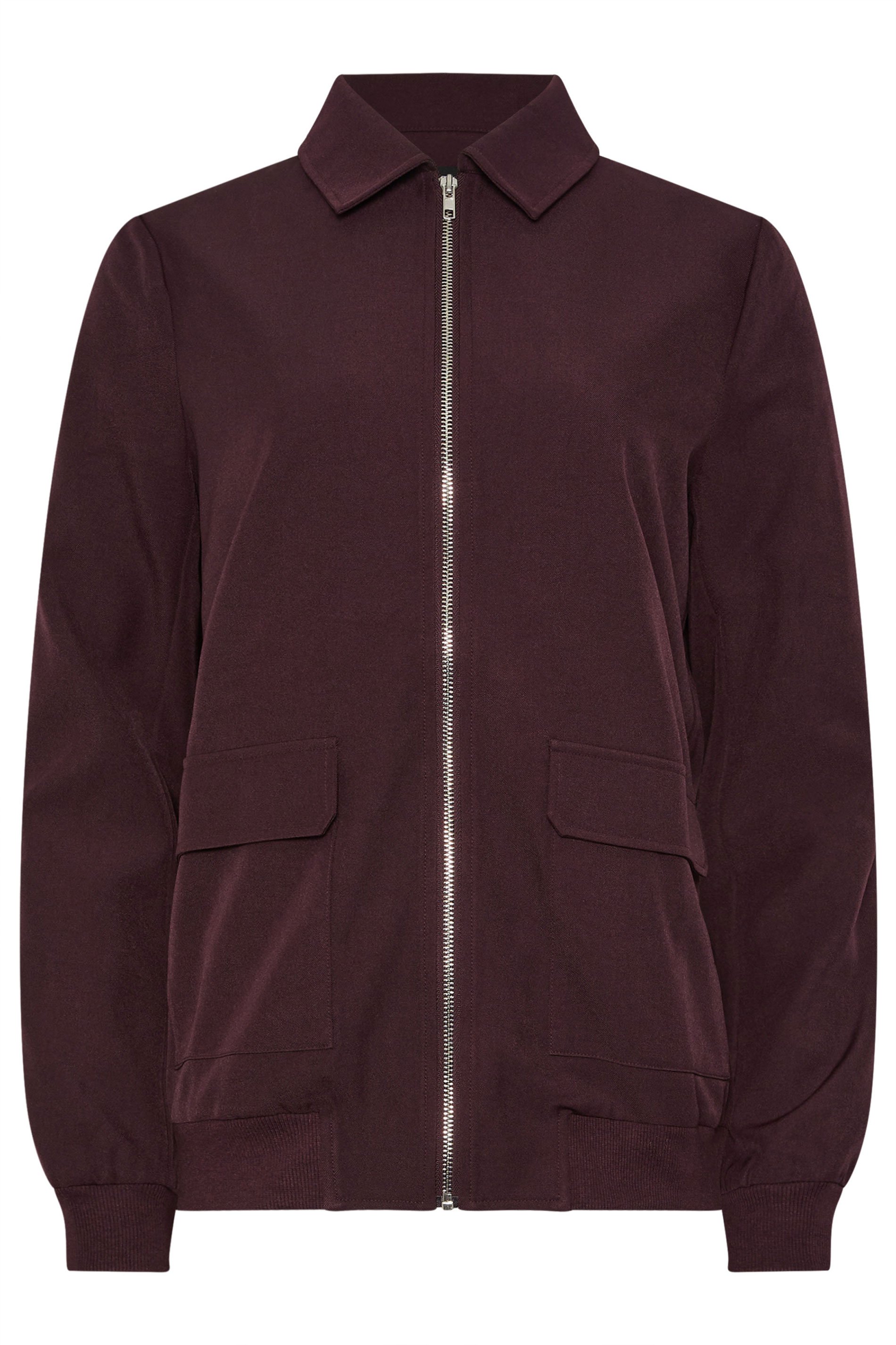 LTS Tall Burgundy Red Pocket Bomber Jacket | Long Tall Sally 6