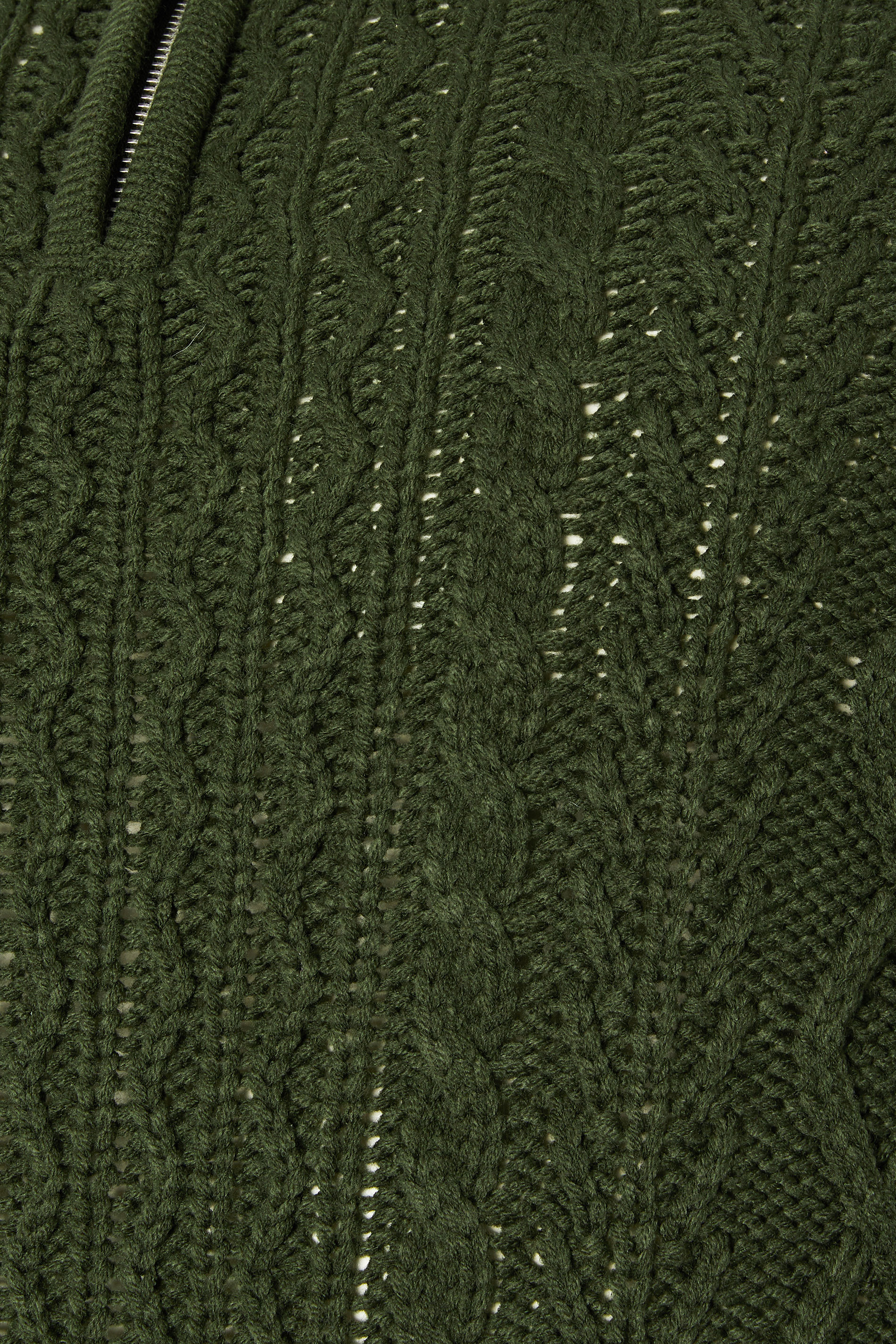 BadRhino Big & Tall Dark Green Cable Knit Quarter Zip Jumper | BadRhino 7