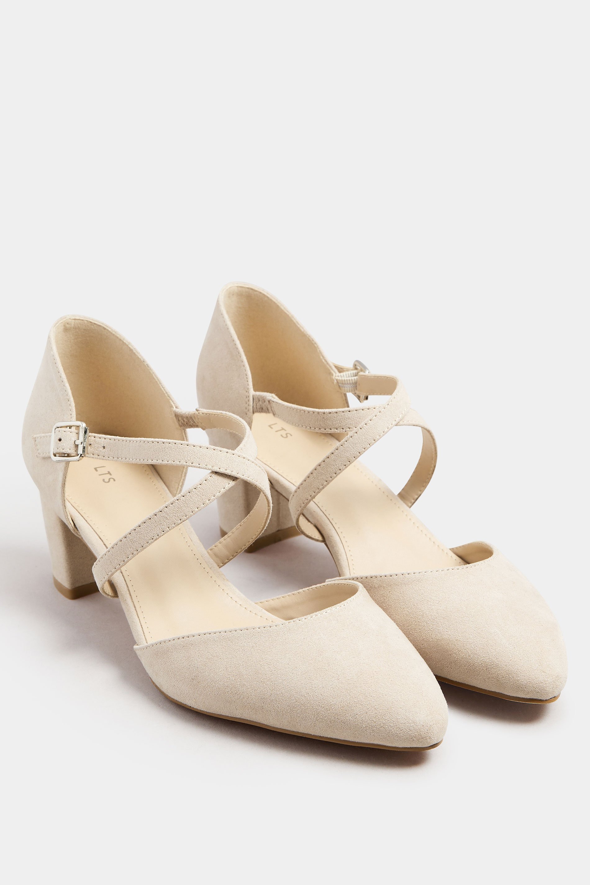 LTS Natural Brown Cross Strap Mary Jane Block Heel In Standard Fit | Long Tall Sally 2