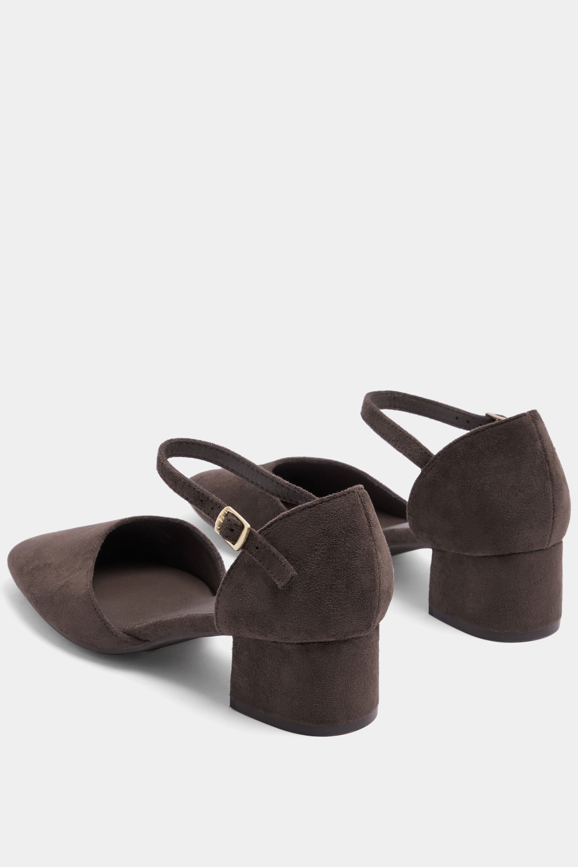 Brown Square Toe Block Heels In Wide E | Yours Clothing 3
