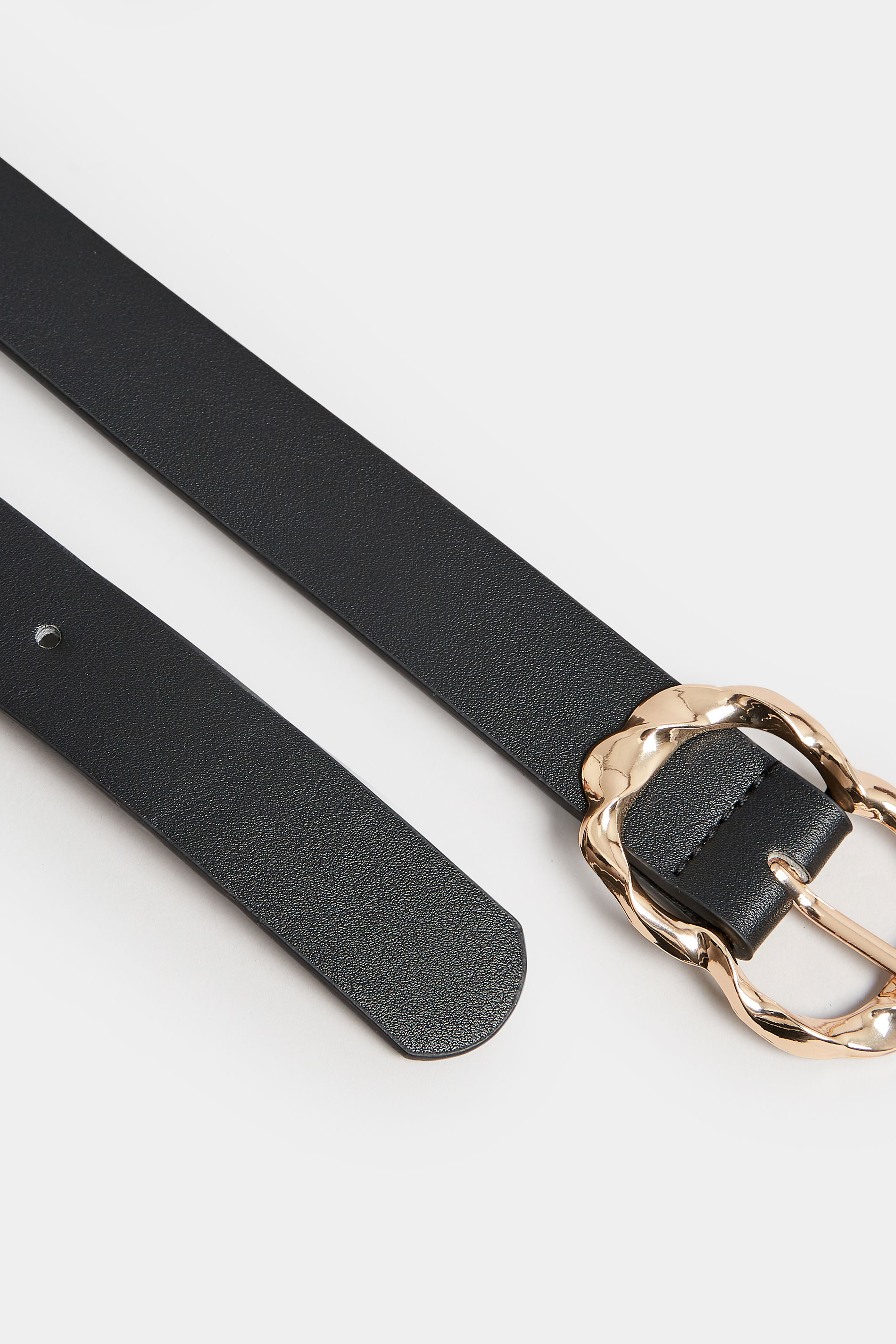 Black & Gold Twisted Buckle Belt | Yours Clothing 4