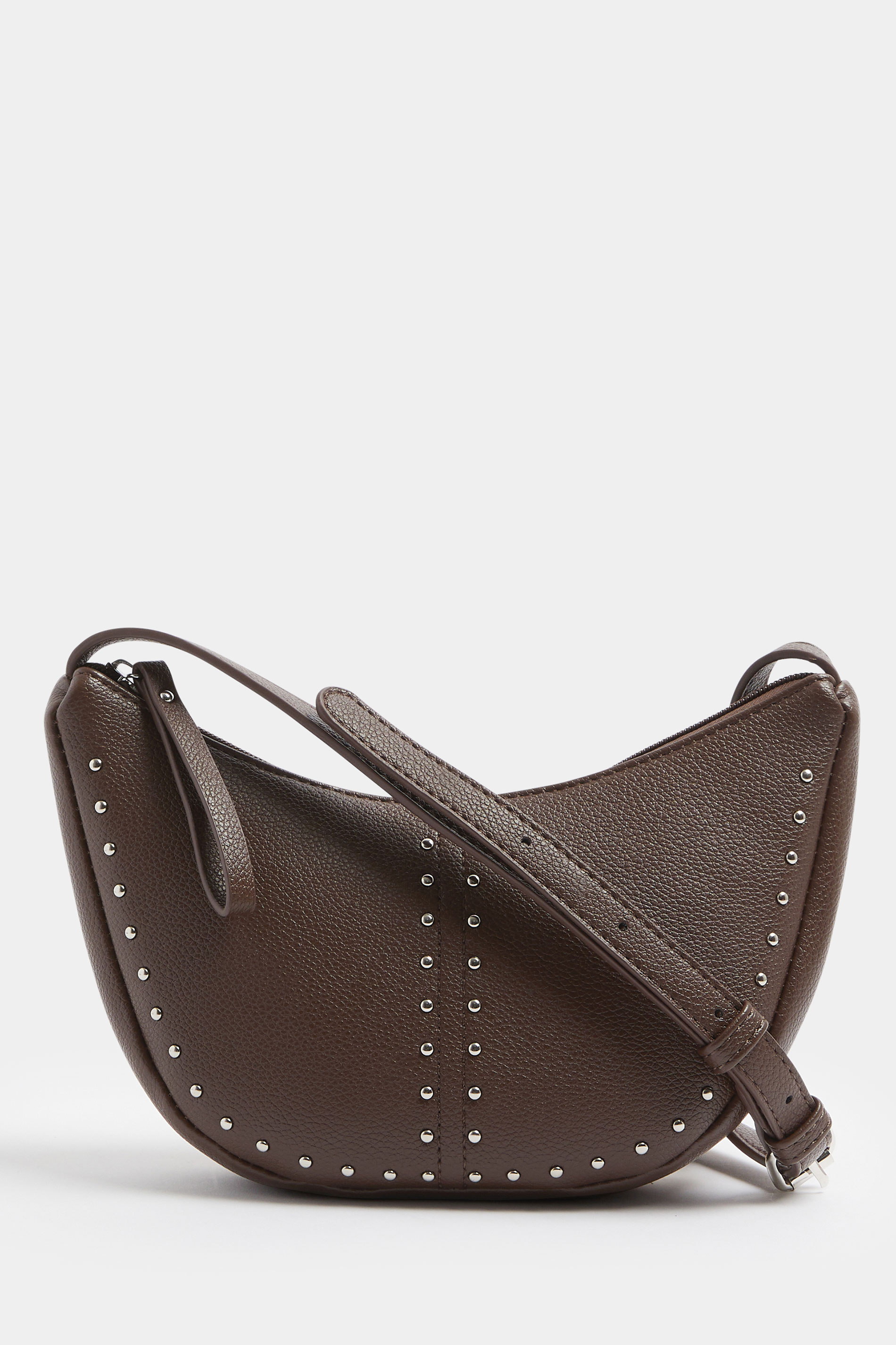 Brown Stud Detail Cross Body Bag | Yours Clothing 2