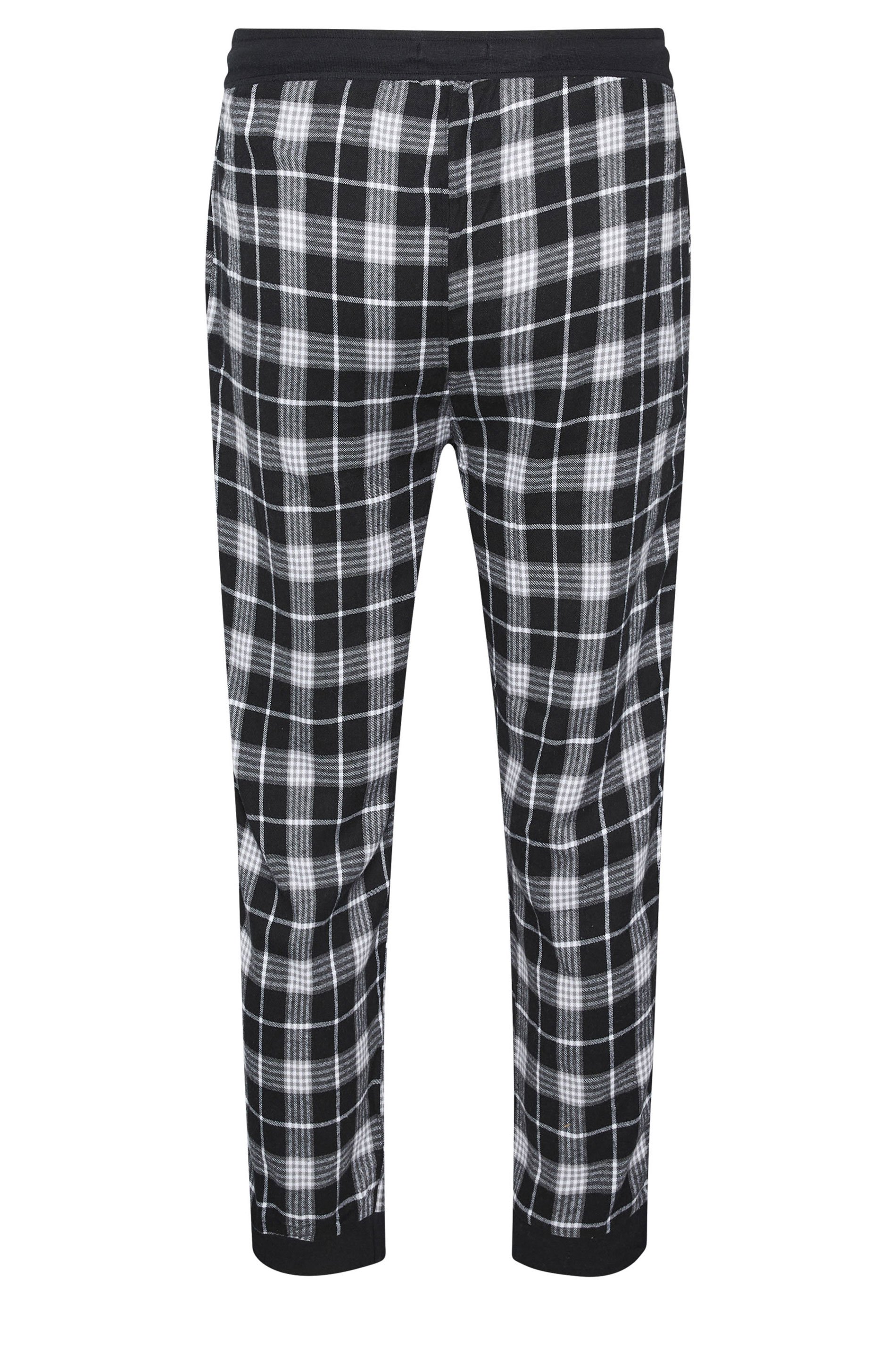 BadRhino Big & Tall Grey Check Print Pyjama Trousers | BadRhino 6
