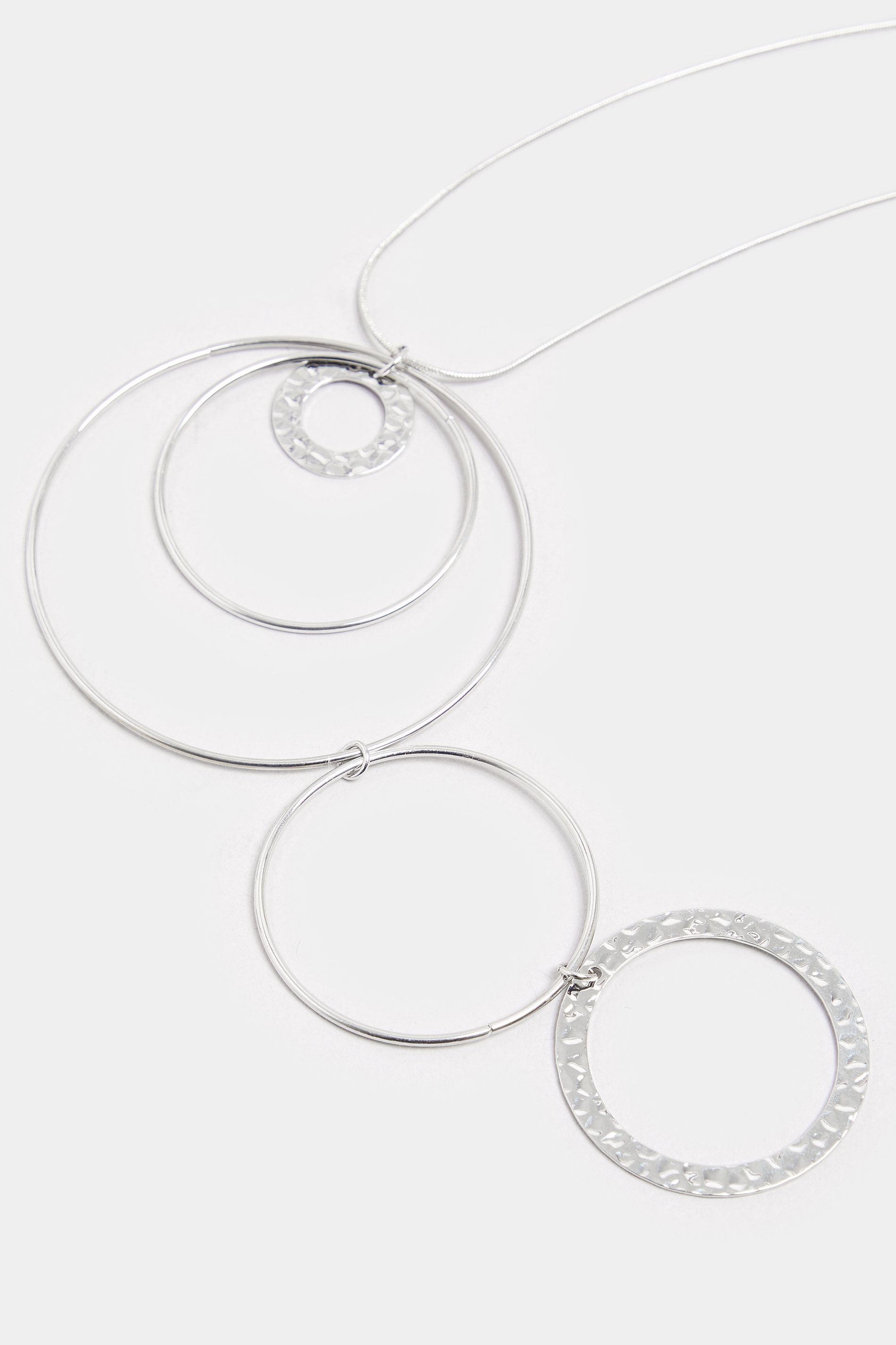 Silver Tone Circle Pendant Statement Necklace | Yours Clothing 3