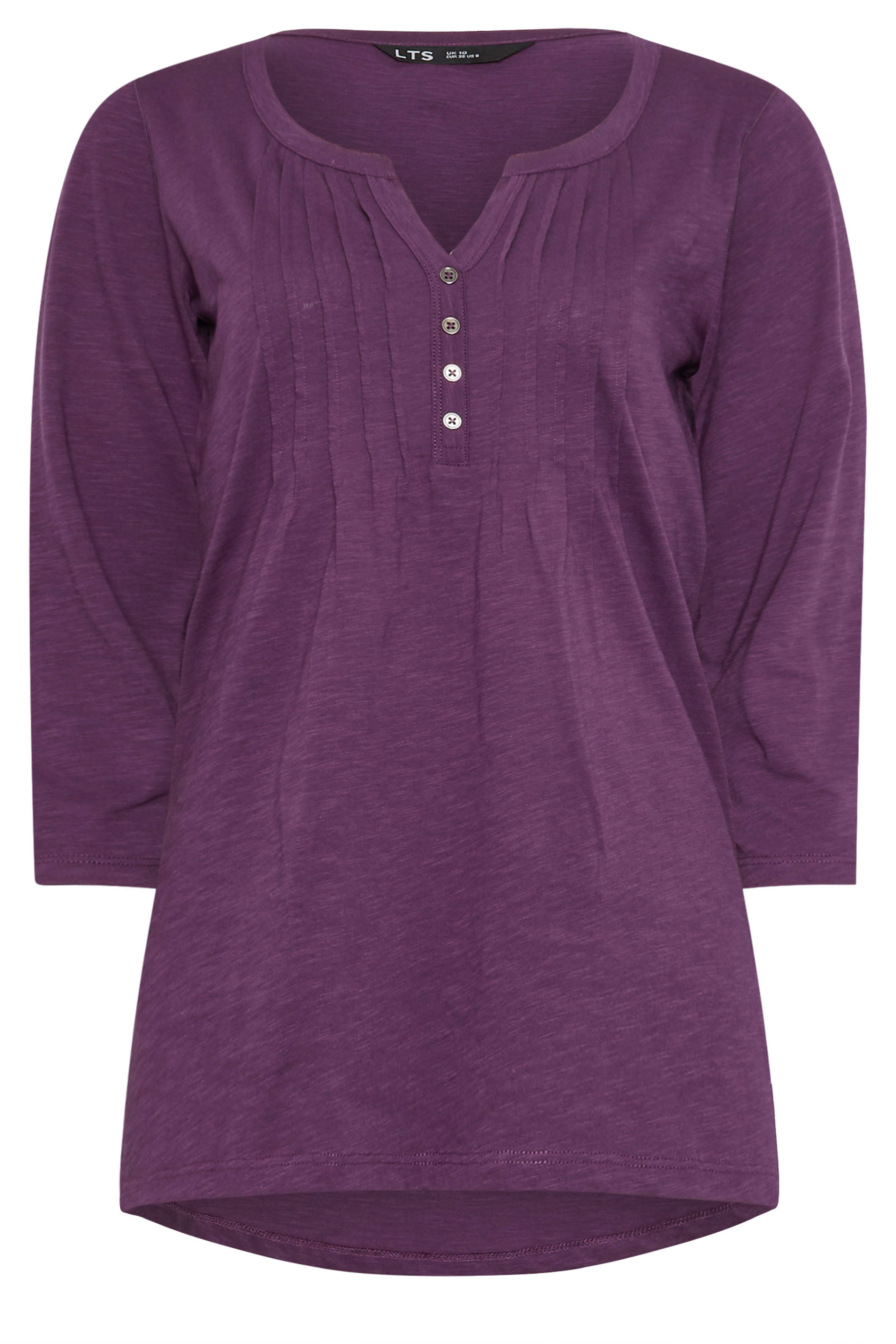 LTS Tall 2 PACK Purple & Teal Blue Henley Tops | Long Tall Sally 9