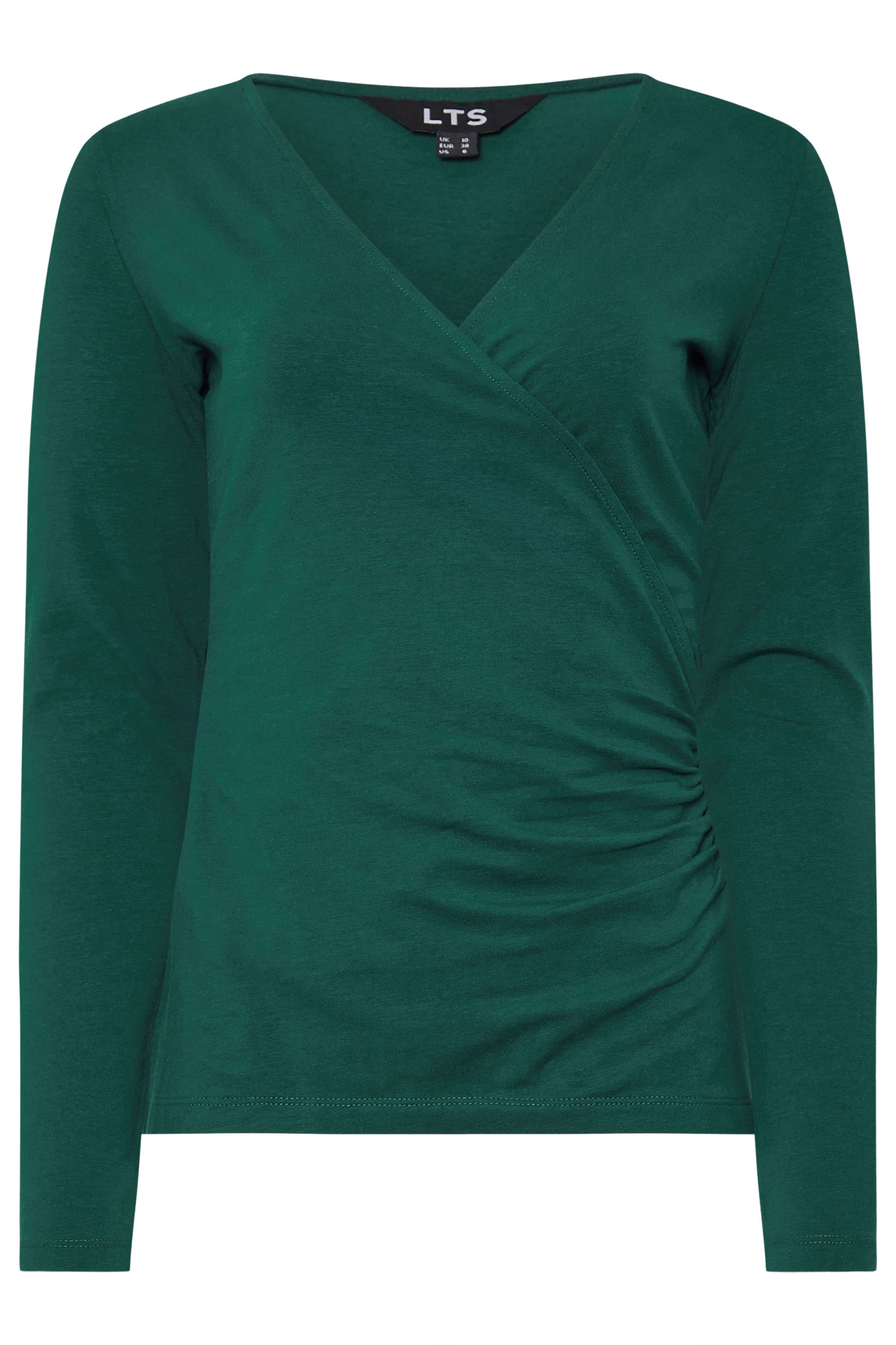 LTS Tall 2 PACK Green & Burgundy Red Wrap Tops | Long Tall Sally 9