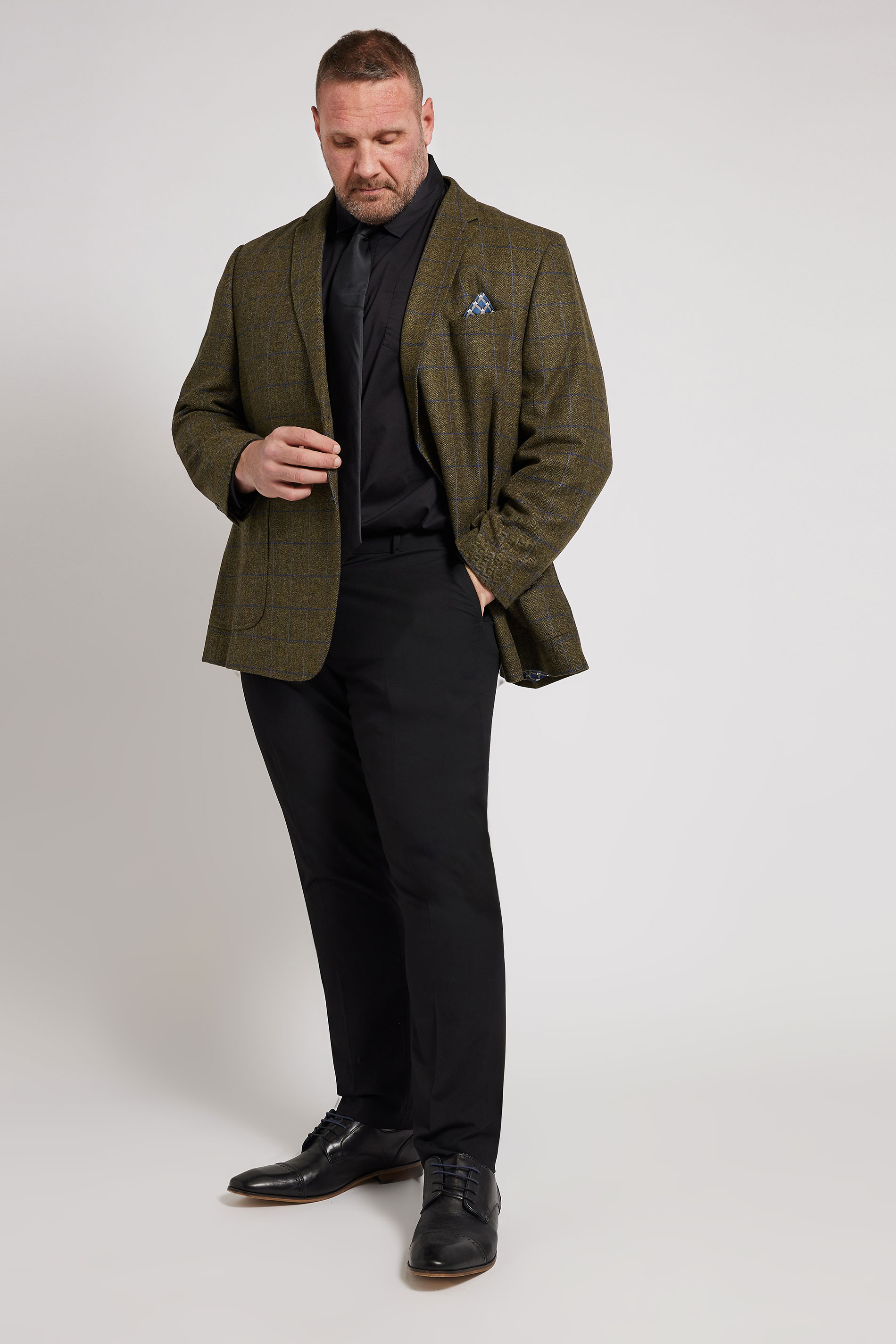 BadRhino Tailoring Big & Tall Brown Tweed Checked Suit Jacket | BadRhino 5