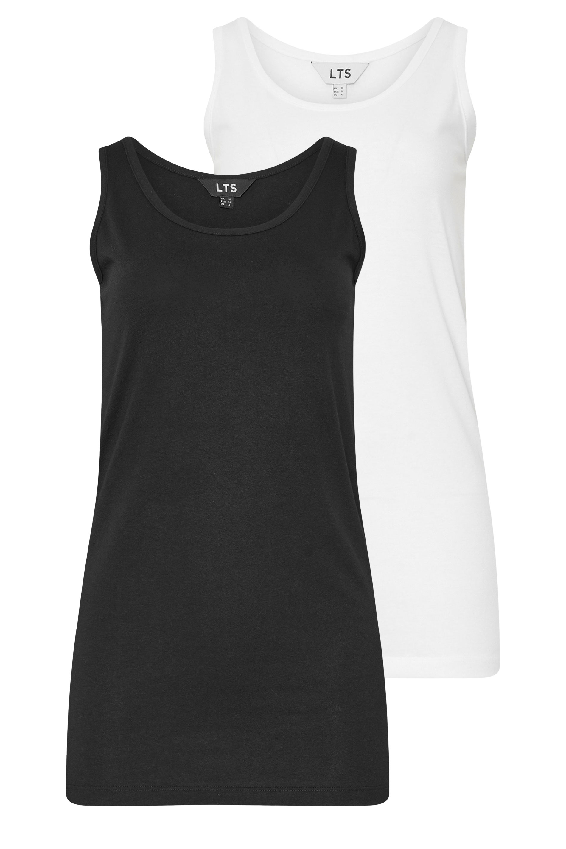 LTS 2 PACK Tall Women's Black & White Vest Tops | Long Tall Sally 8