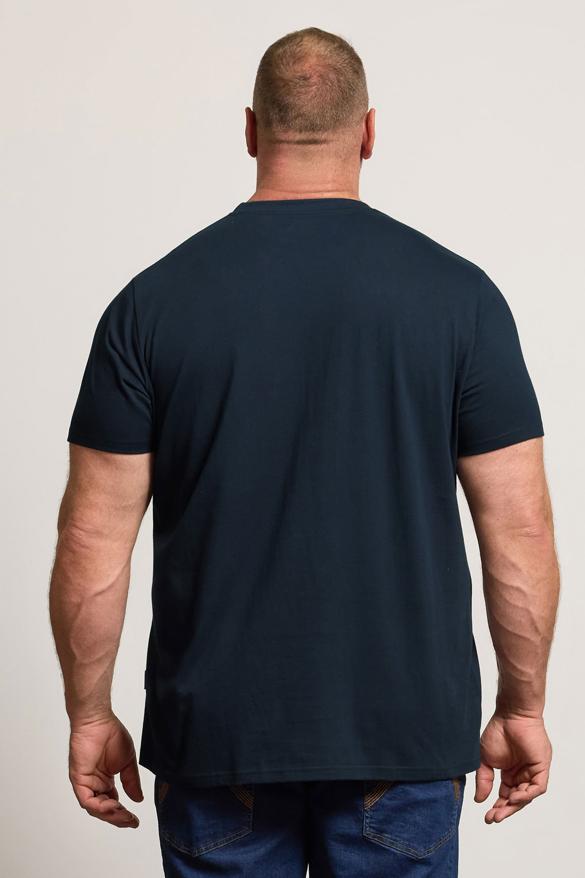 BadRhino Big & Tall Navy Blue Script Graphic Print T-Shirt | BadRhino 3