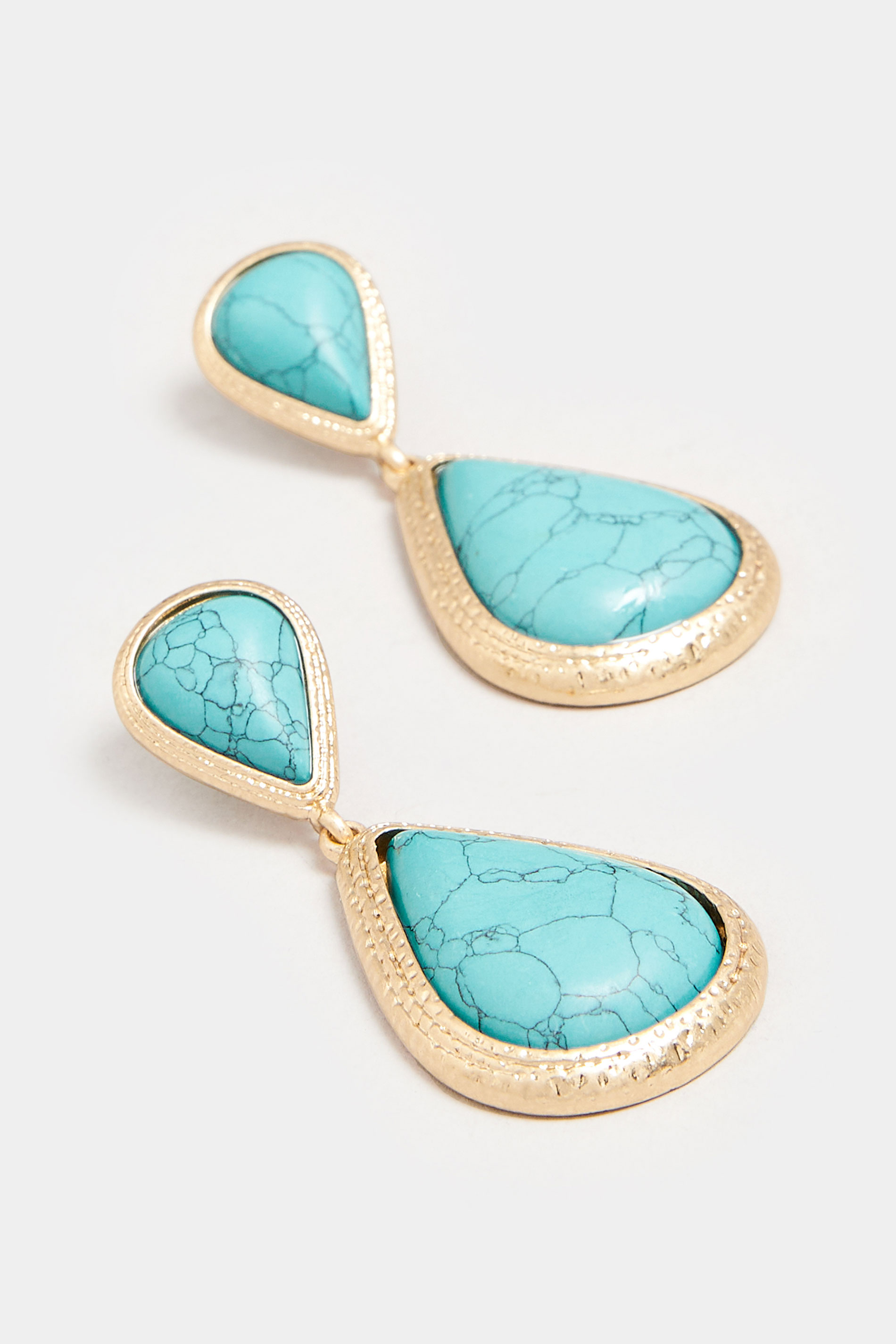 Gold Tone Stone Teardrop Earrings | Yours Clothing 3