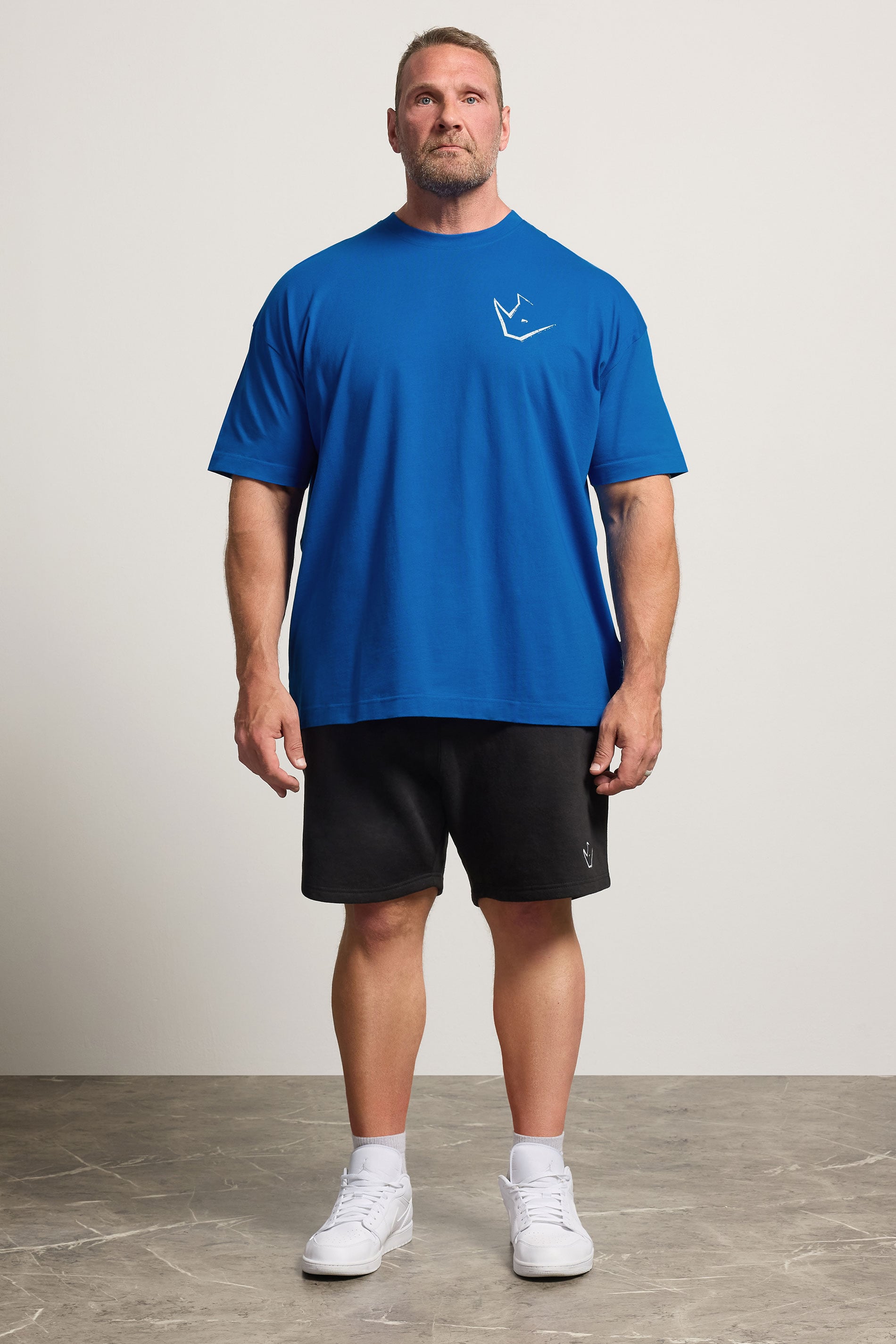 IronRhino Big & Tall Cobalt Blue Old English Logo T-Shirt | BadRhino 2