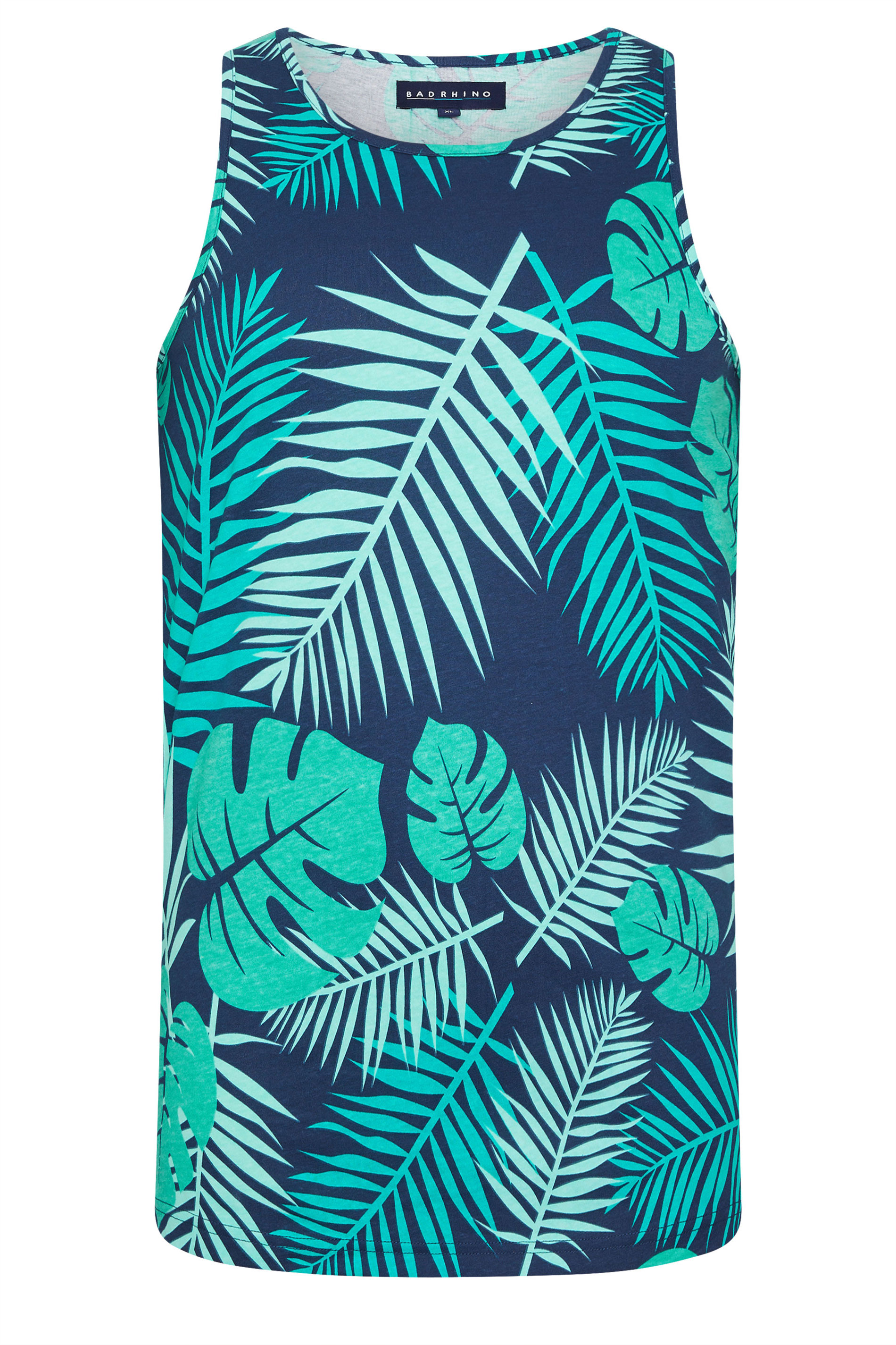 BadRhino Big & Tall Navy Blue Leaf Printed Vest | BadRhino 7