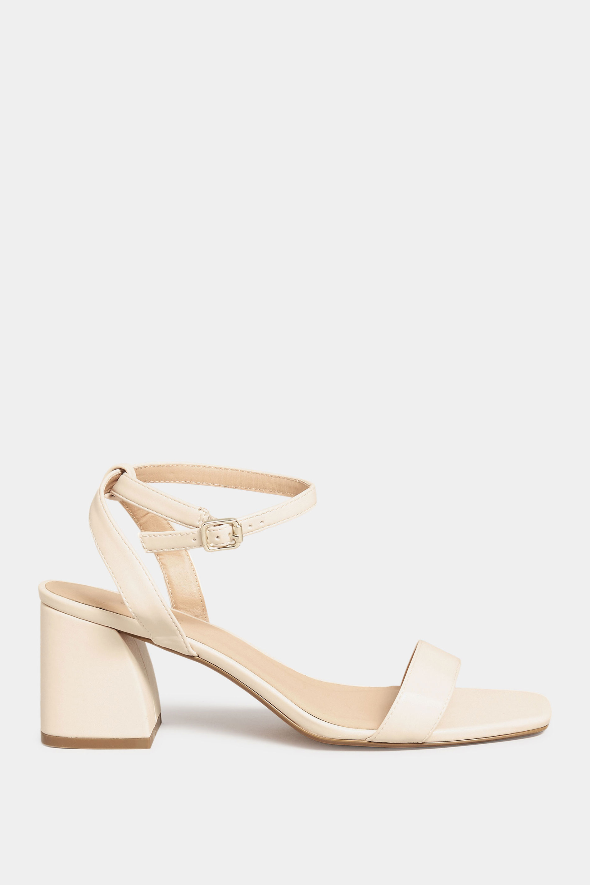 LIMITED COLLECTION Nude Block Heel Sandals In Wide E Fit & Extra Wide EEE Fit | Yours Clothing 3