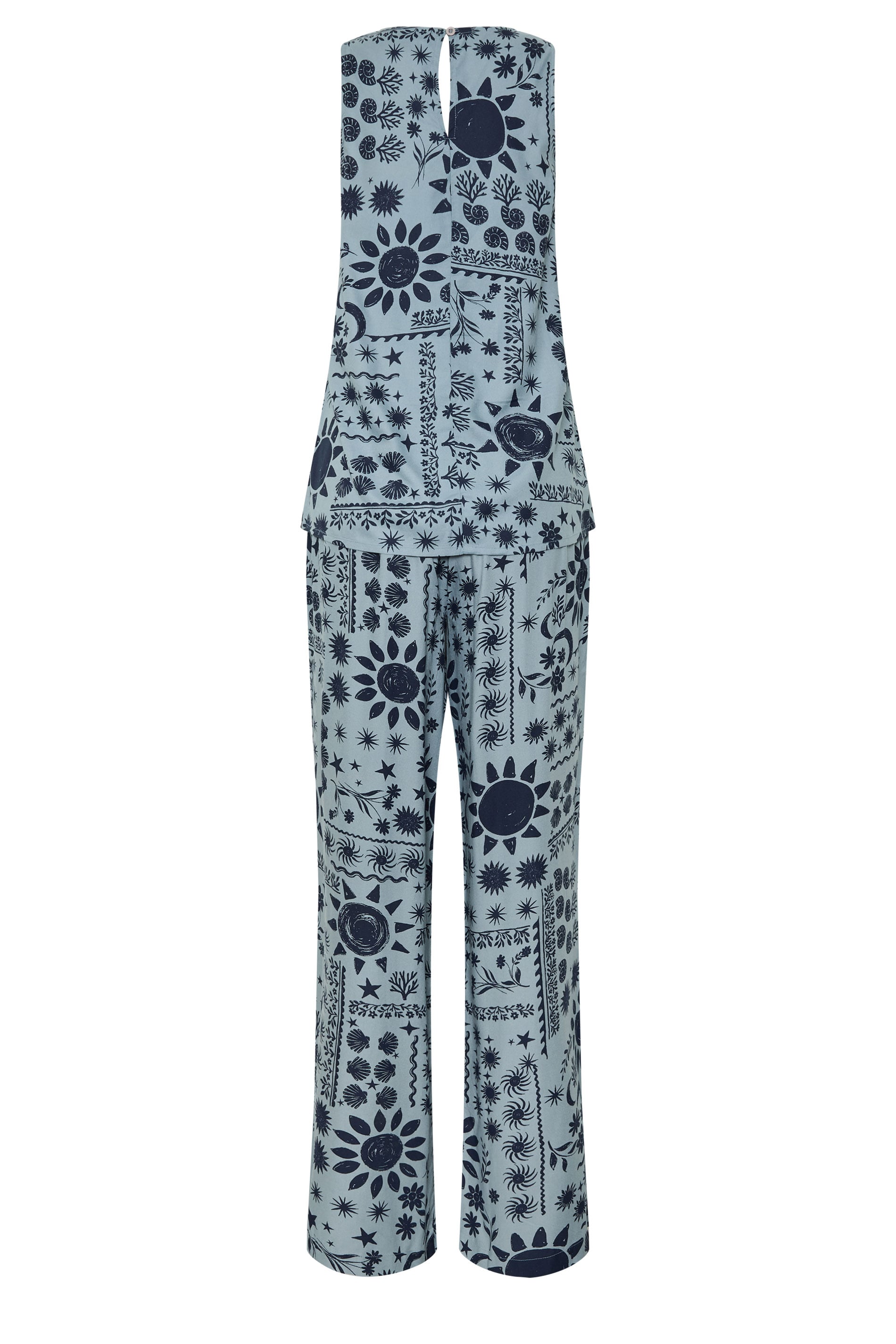 LTS Tall Women's Set Blue Coastal Print Top & Wide Leg Trousers | Long Tall Sally 6