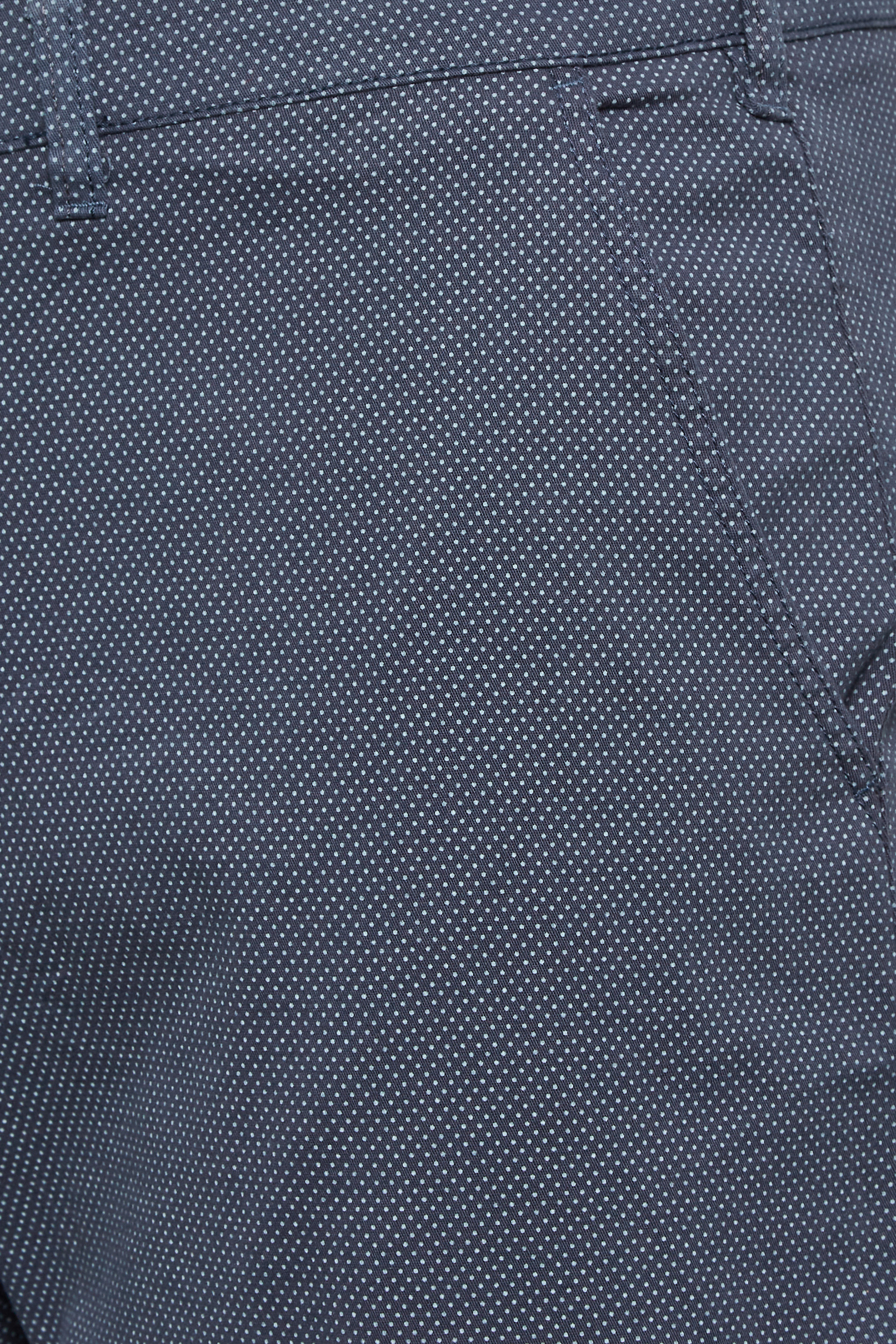 D555 Big & Tall Navy Blue Printed Chino Shorts | BadRhino 3