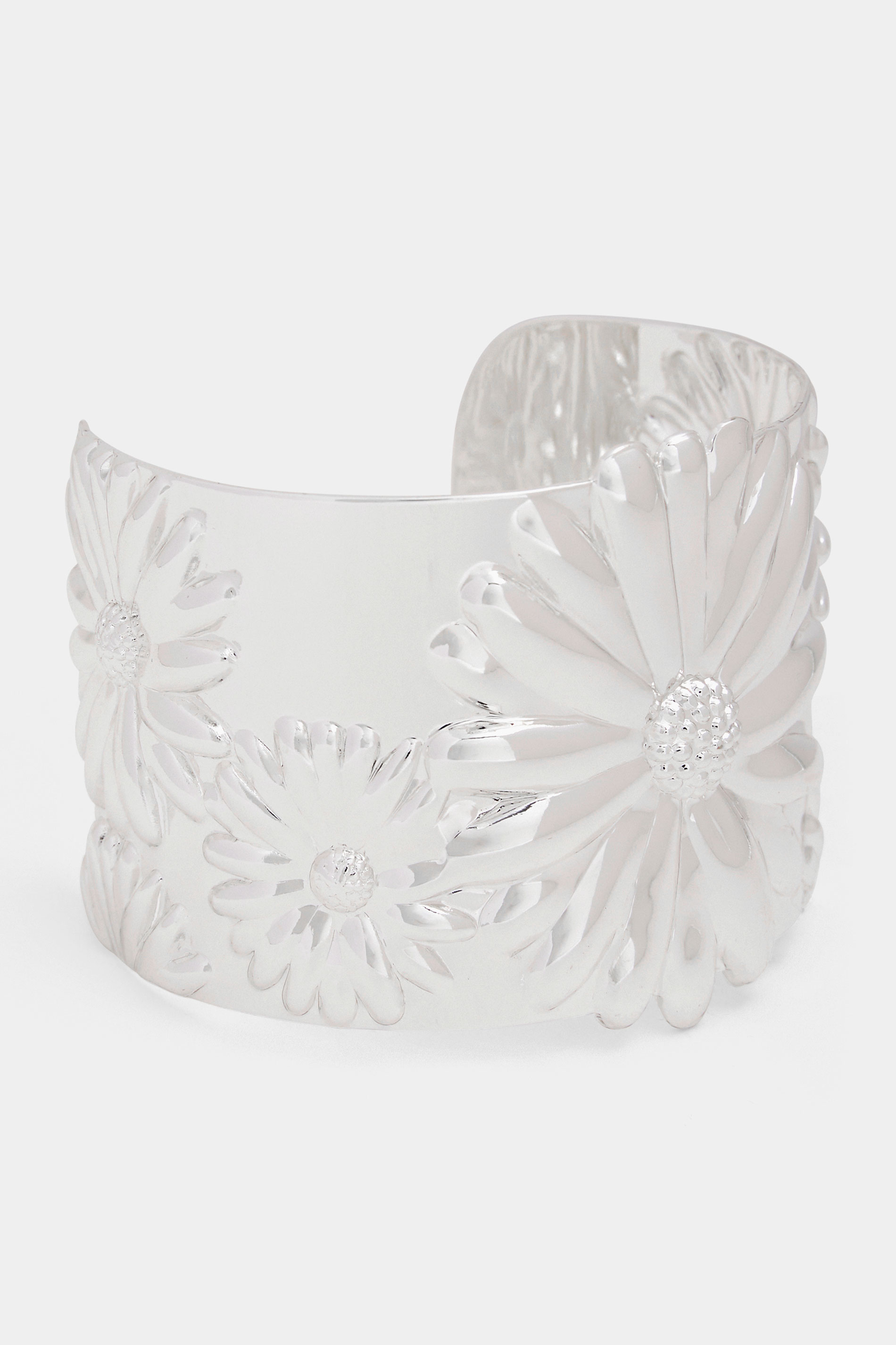 Silver Tone Daisy Cuff Bracelet | Yours Clothing 2