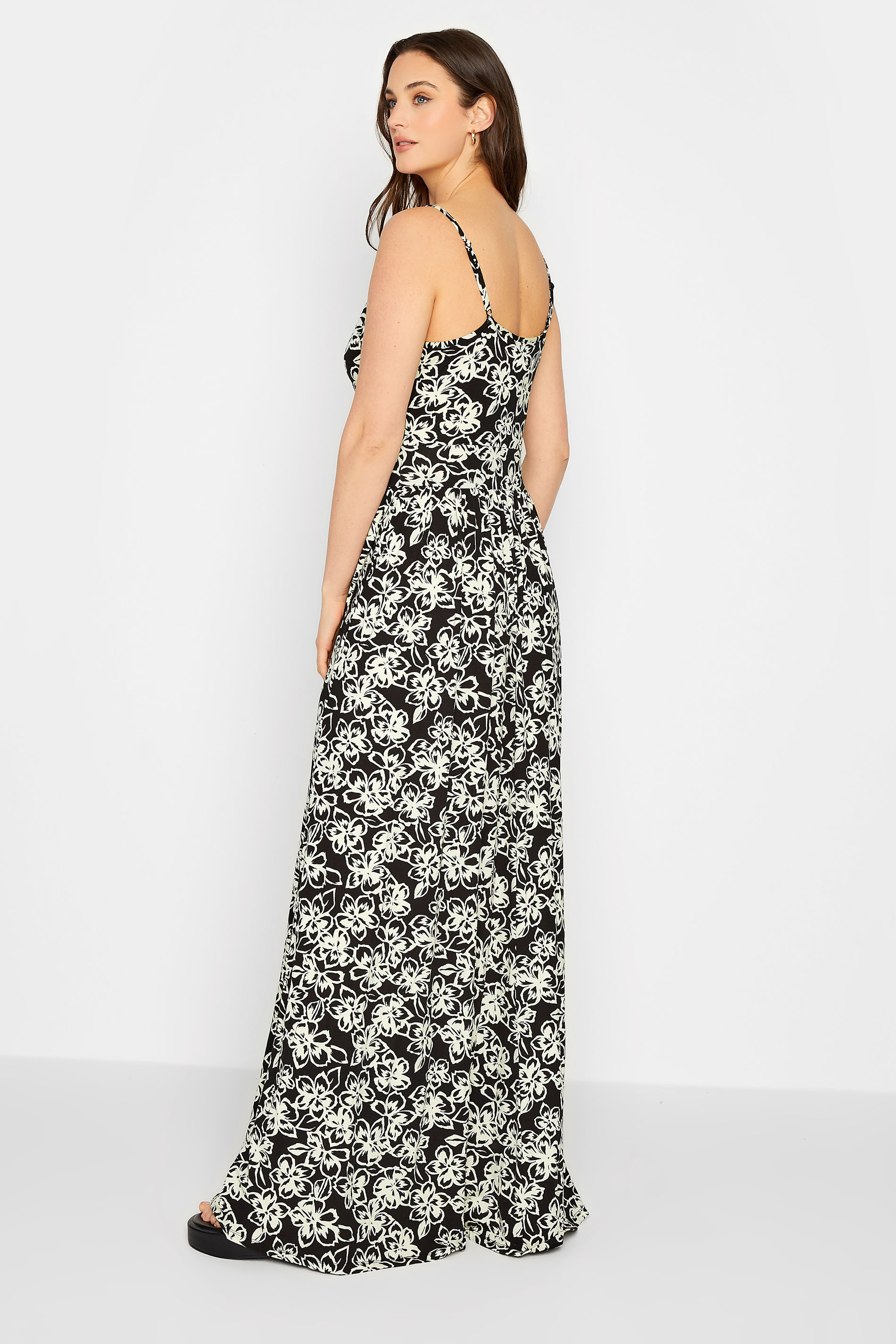LTS Tall Women's Black Floral Strappy Maxi Dress | Long Tall Sally 3