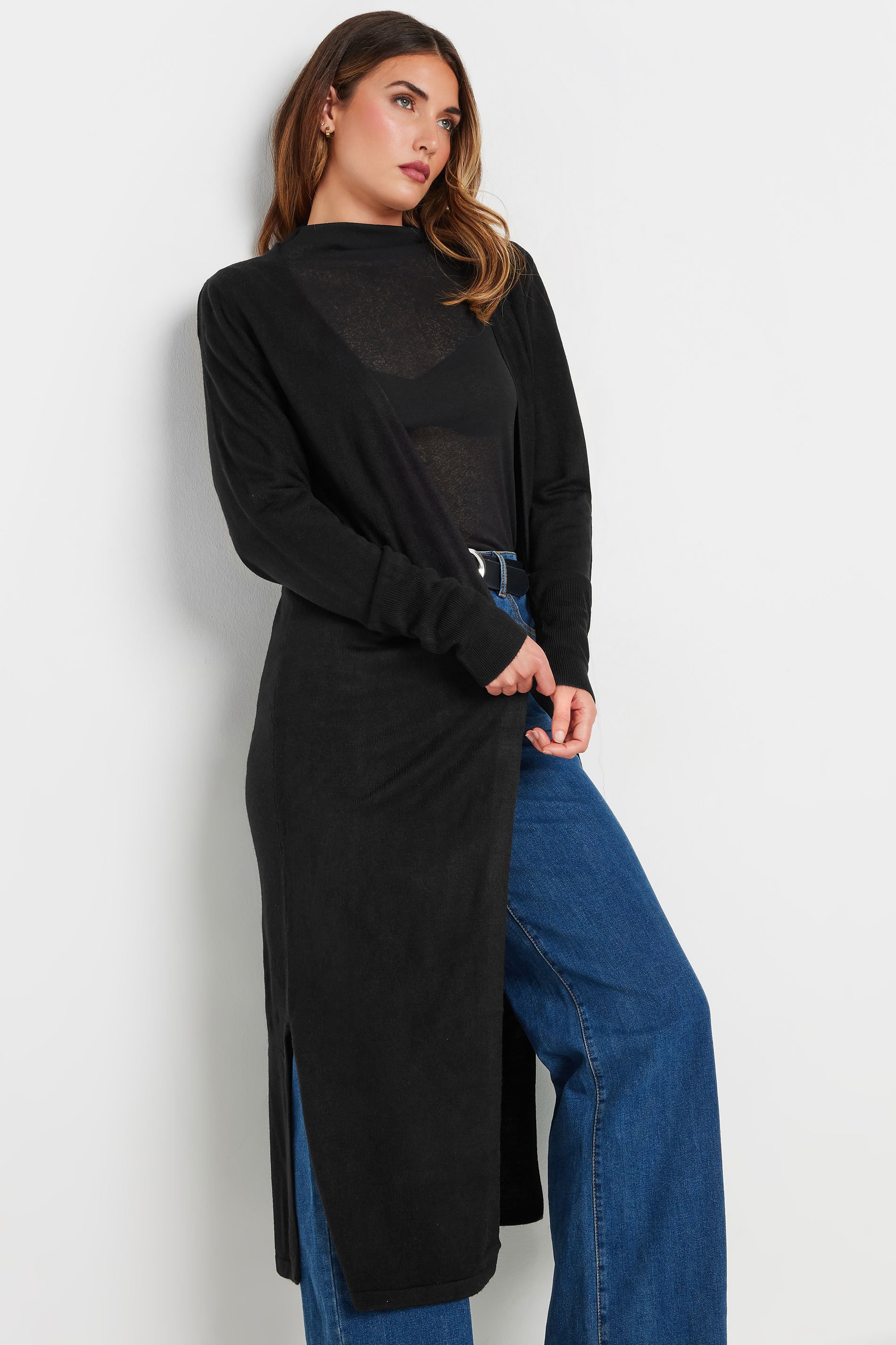 LTS Tall Black Longline Cardigan | Long Tall Sally 1