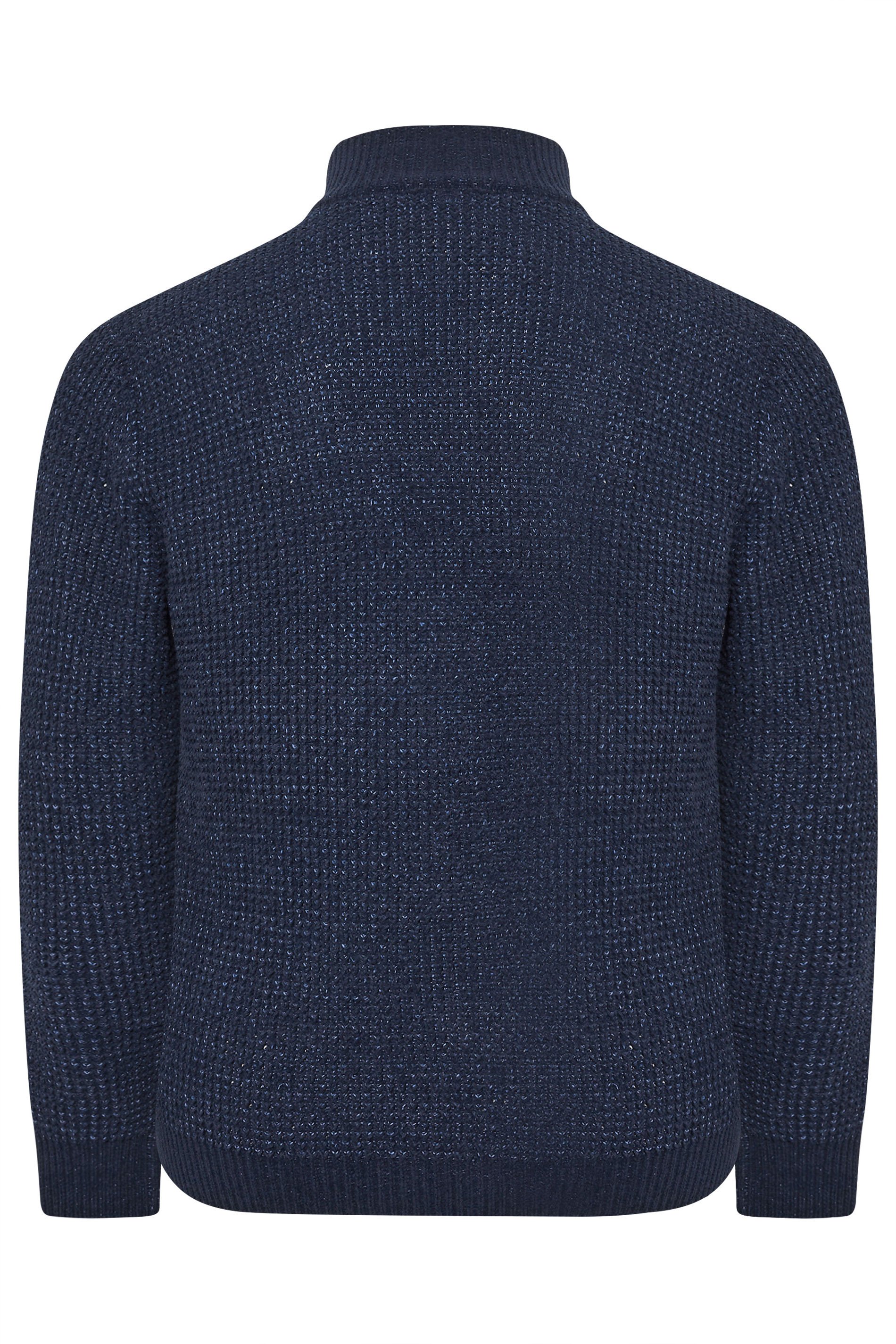 BadRhino Big & Tall Navy Blue Chenille Quarter Zip Jumper | BadRhino 4
