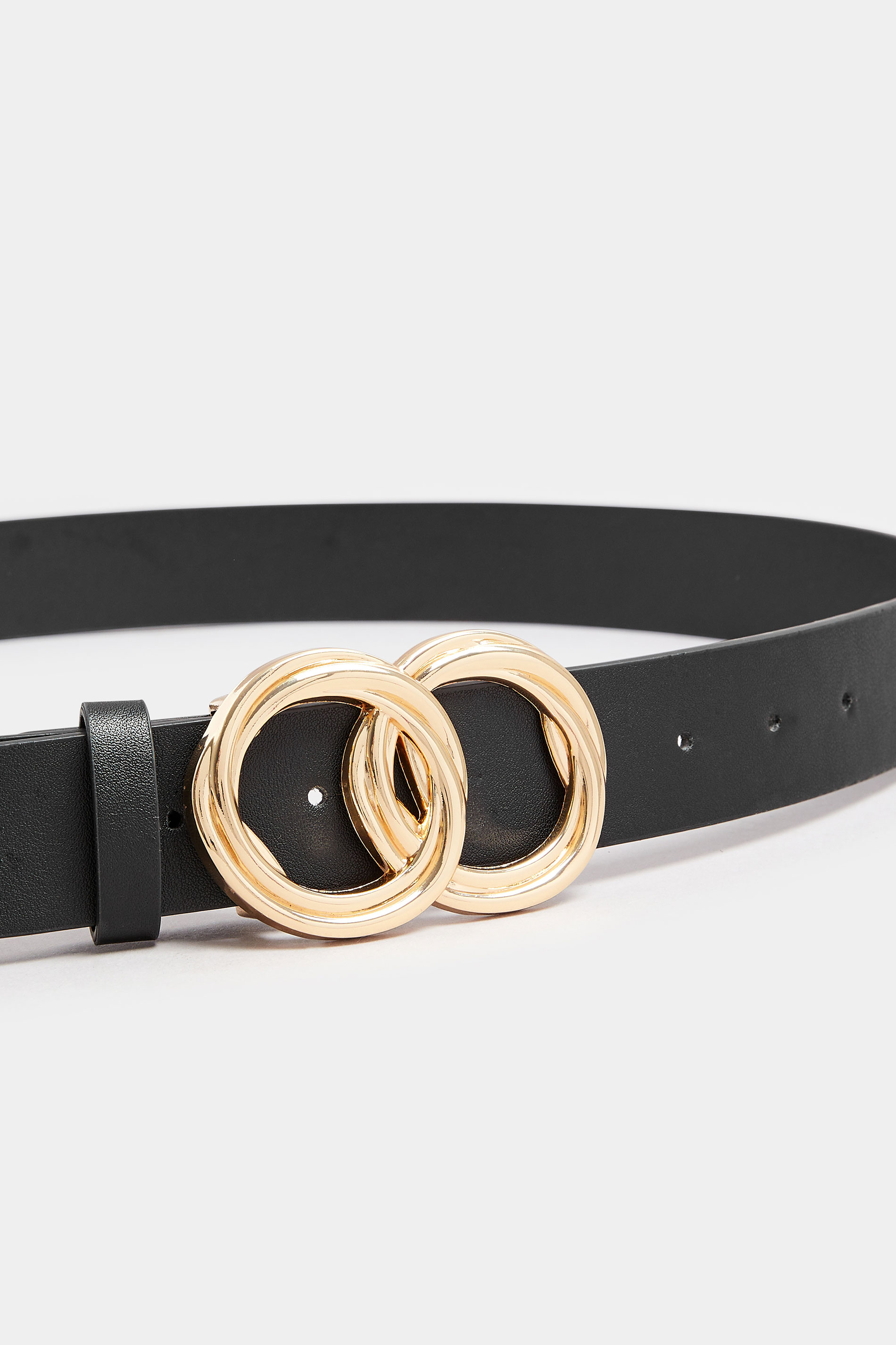 Black Twisted Double Circle Belt | Yours Clothing 3