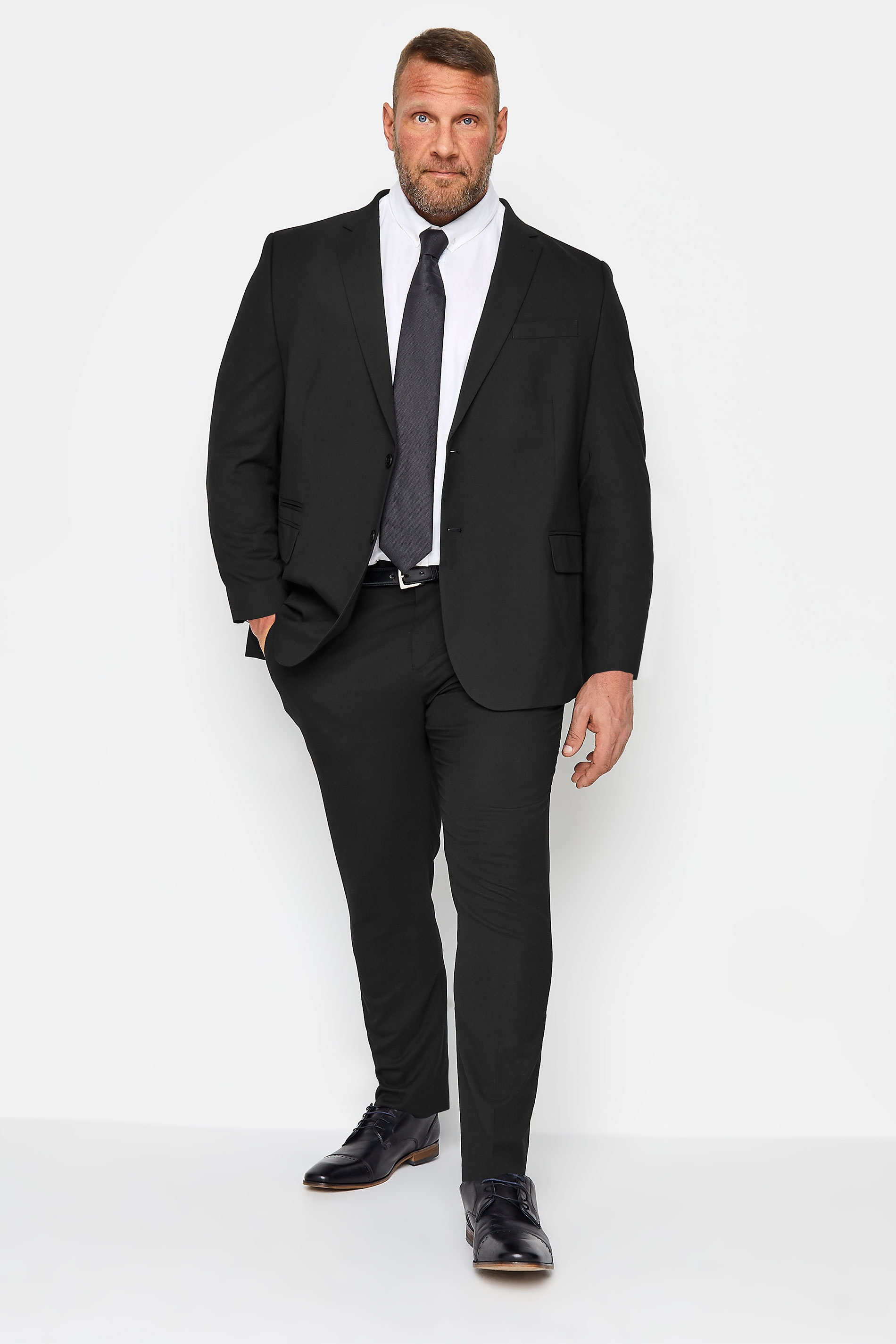 BadRhino Big & Tall Black Plain Suit Jacket | BadRhino 4