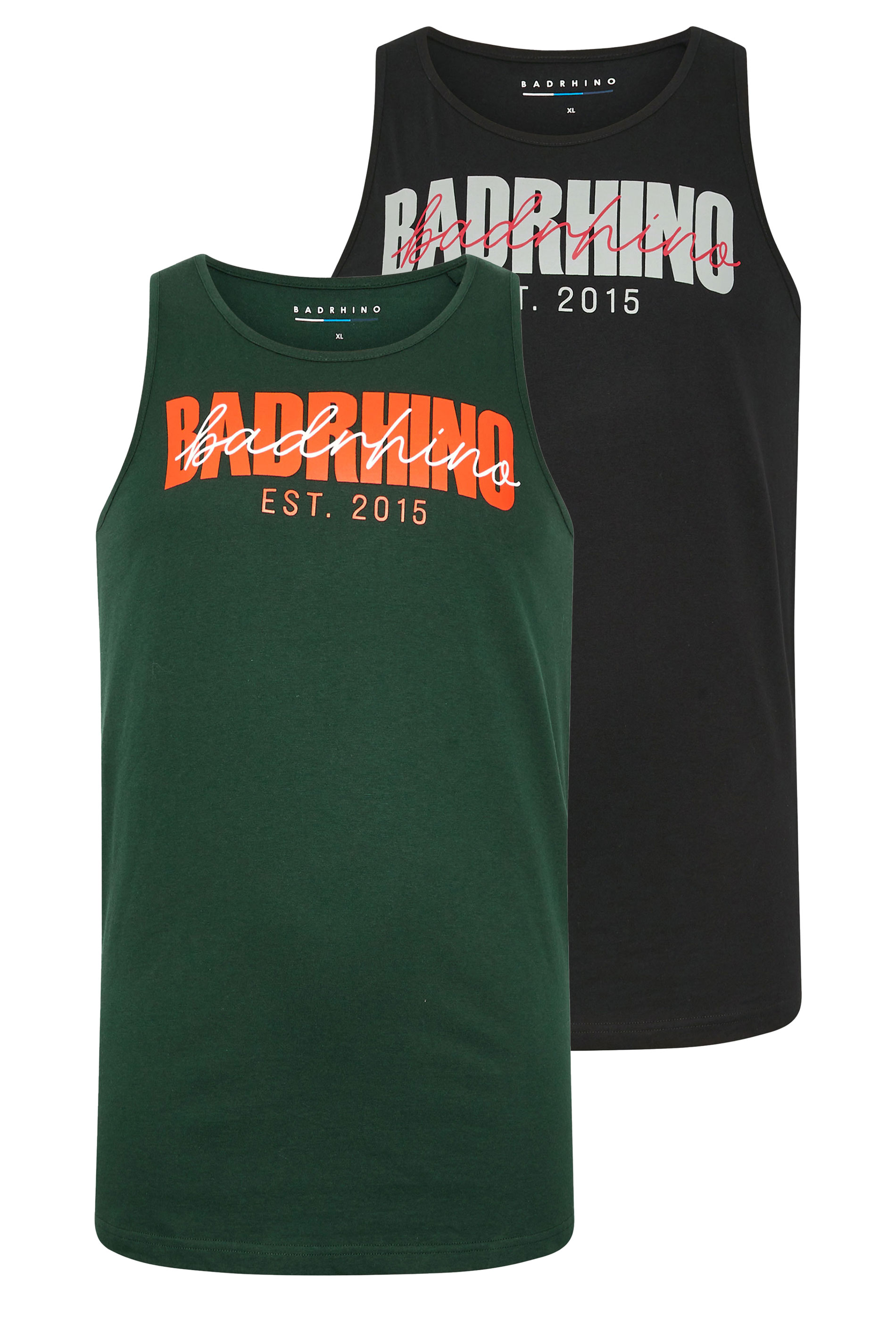 BadRhino Big & Tall 2 PACK Black & Green Scripted Vest | BadRhino 6
