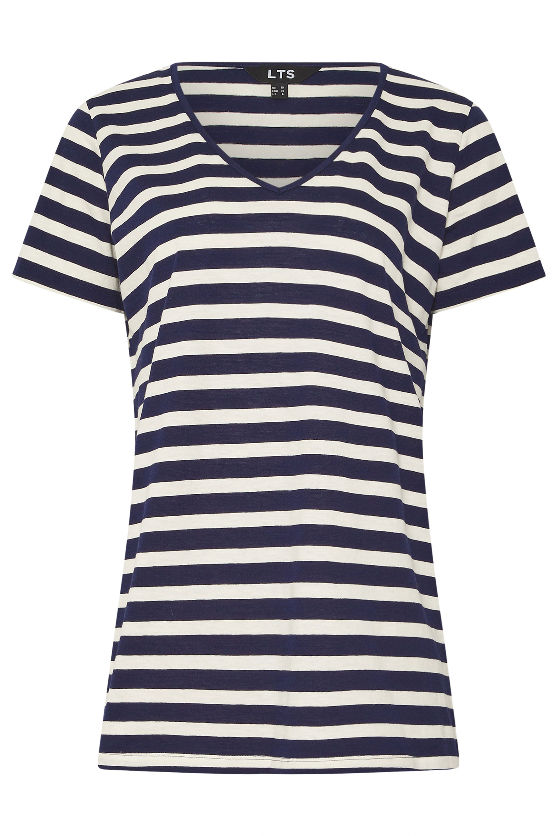 LTS Tall 3 PACK Blue & Pink Stripe V-Neck T-Shirts | Long Tall Sally 9