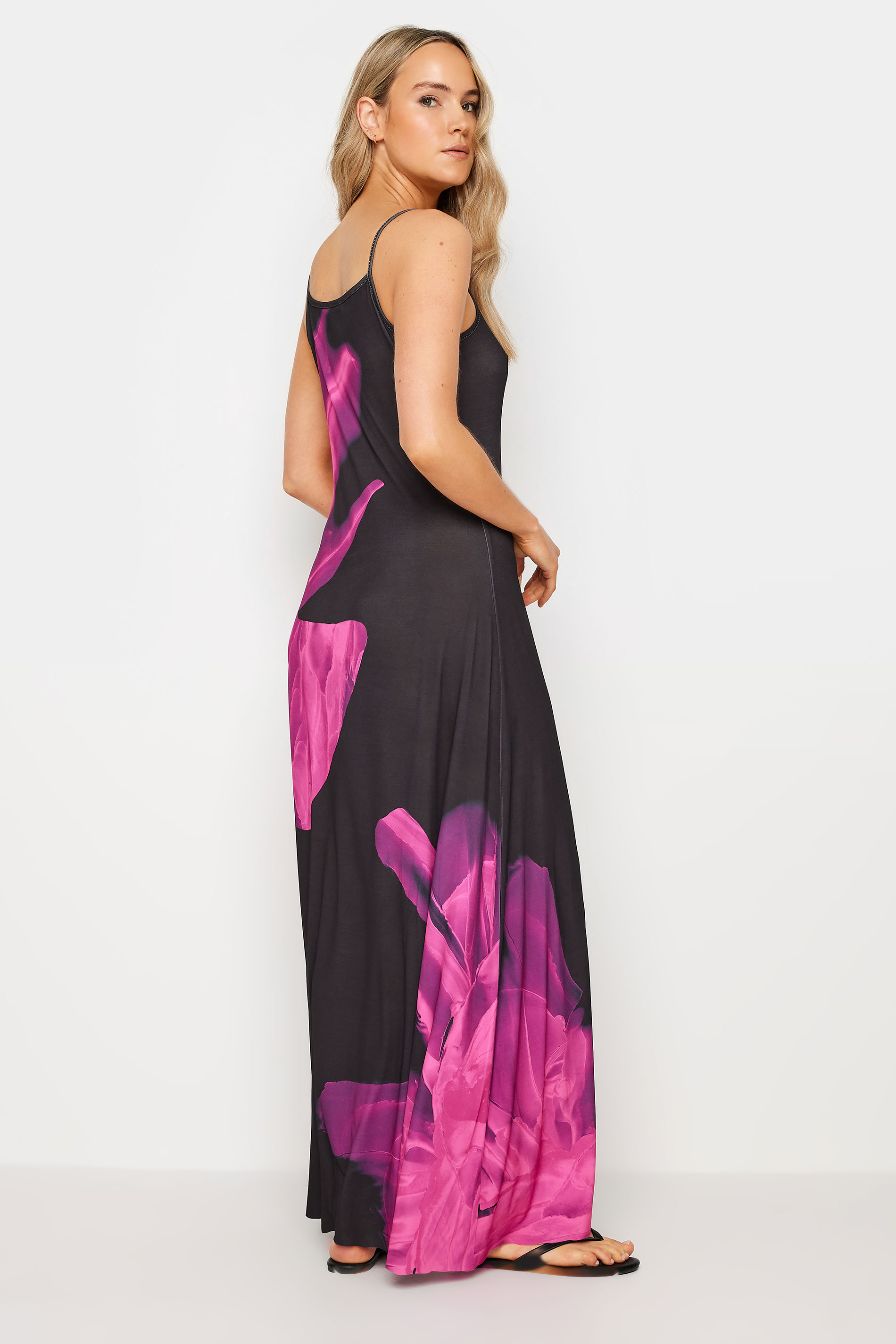 LTS Tall Womens Black & Pink Floral Print Sleeveless Maxi Dress | Long Tall Sally 3