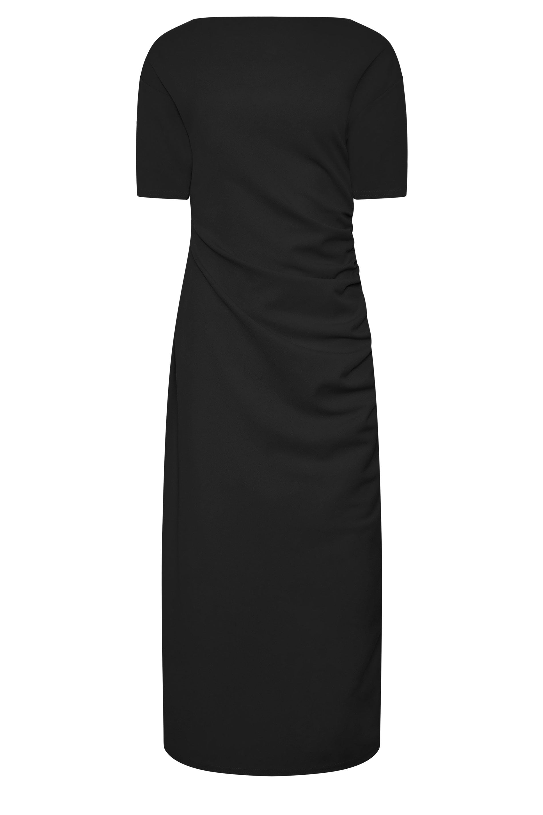 LTS Tall Women's Black Ruched Detail Midi Dress | Long Tall Sally 5