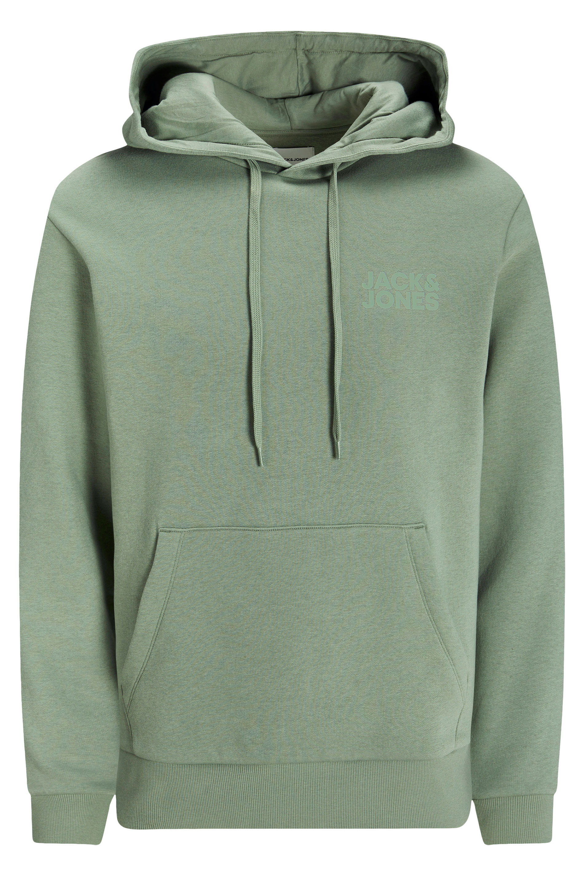 JACK & JONES Big & Tall Light Green Chest Print Logo Hoodie | BadRhino 2