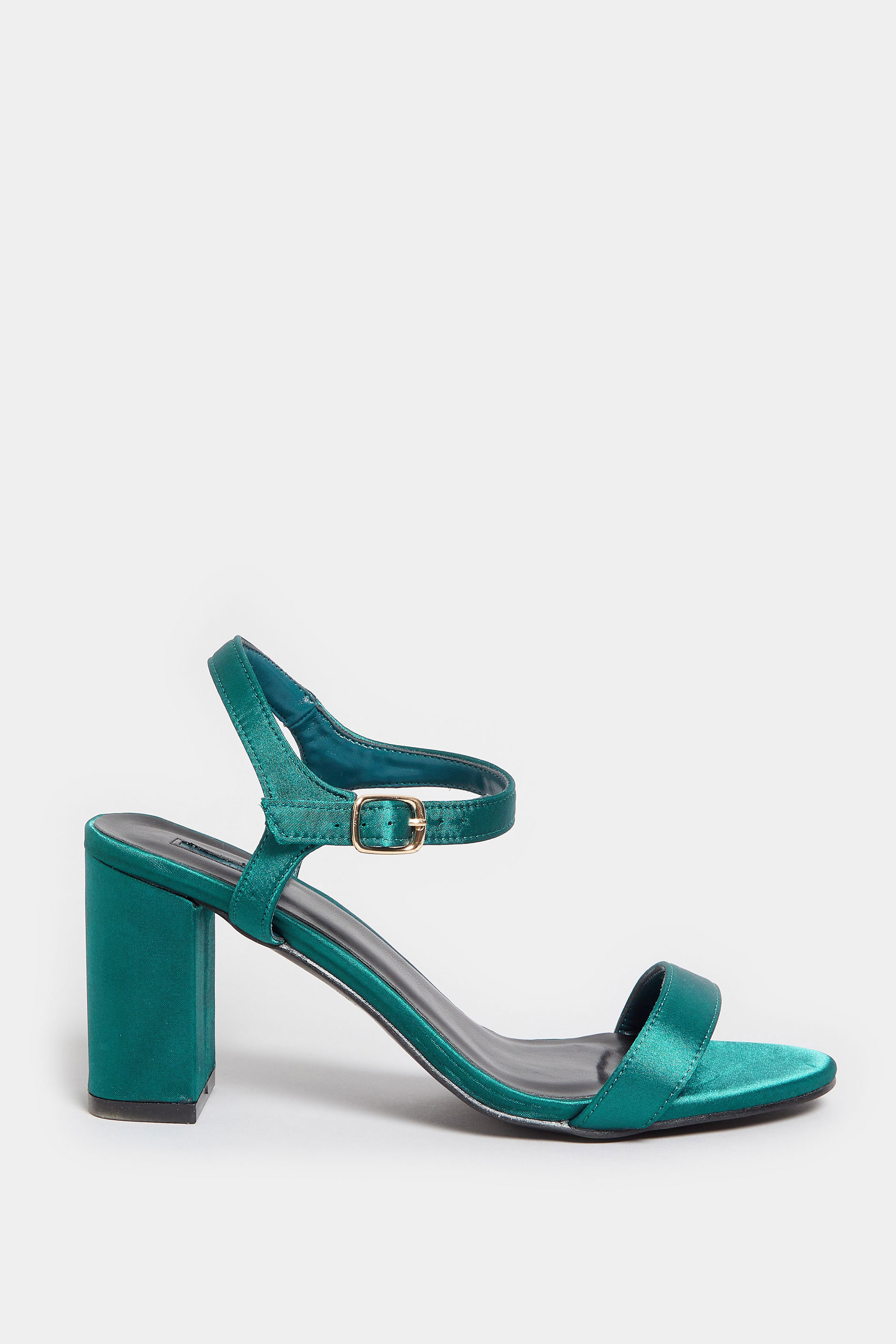 LIMITED COLLECTION Dark Green Block Heel Sandal In Wide E Fit & Extra Wide EEE Fit | Yours Clothing 3