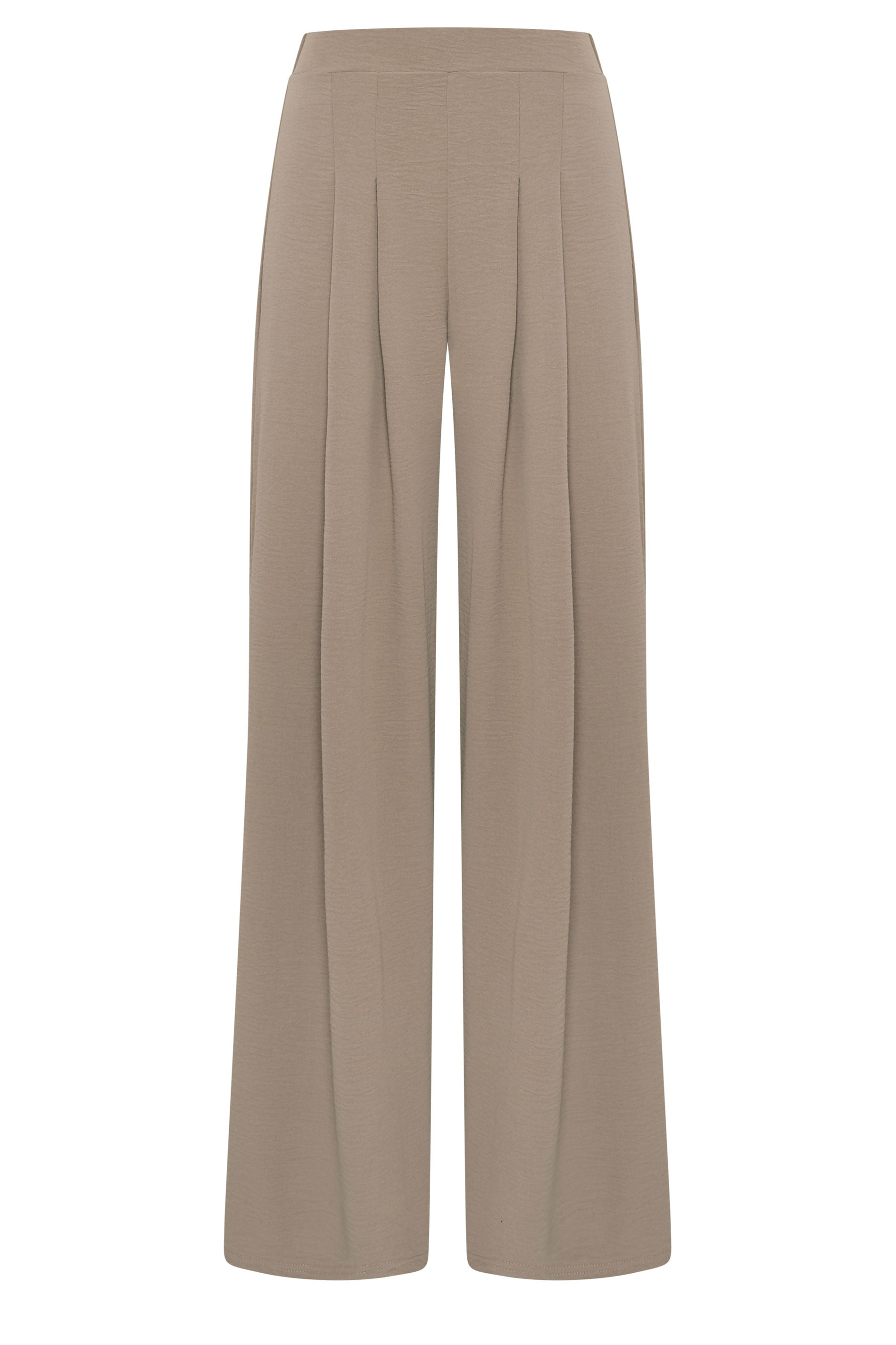 LTS Tall Women's Mocha Brown Pleated Palazzo Wide Leg Trousers | Long Tall Sally 5