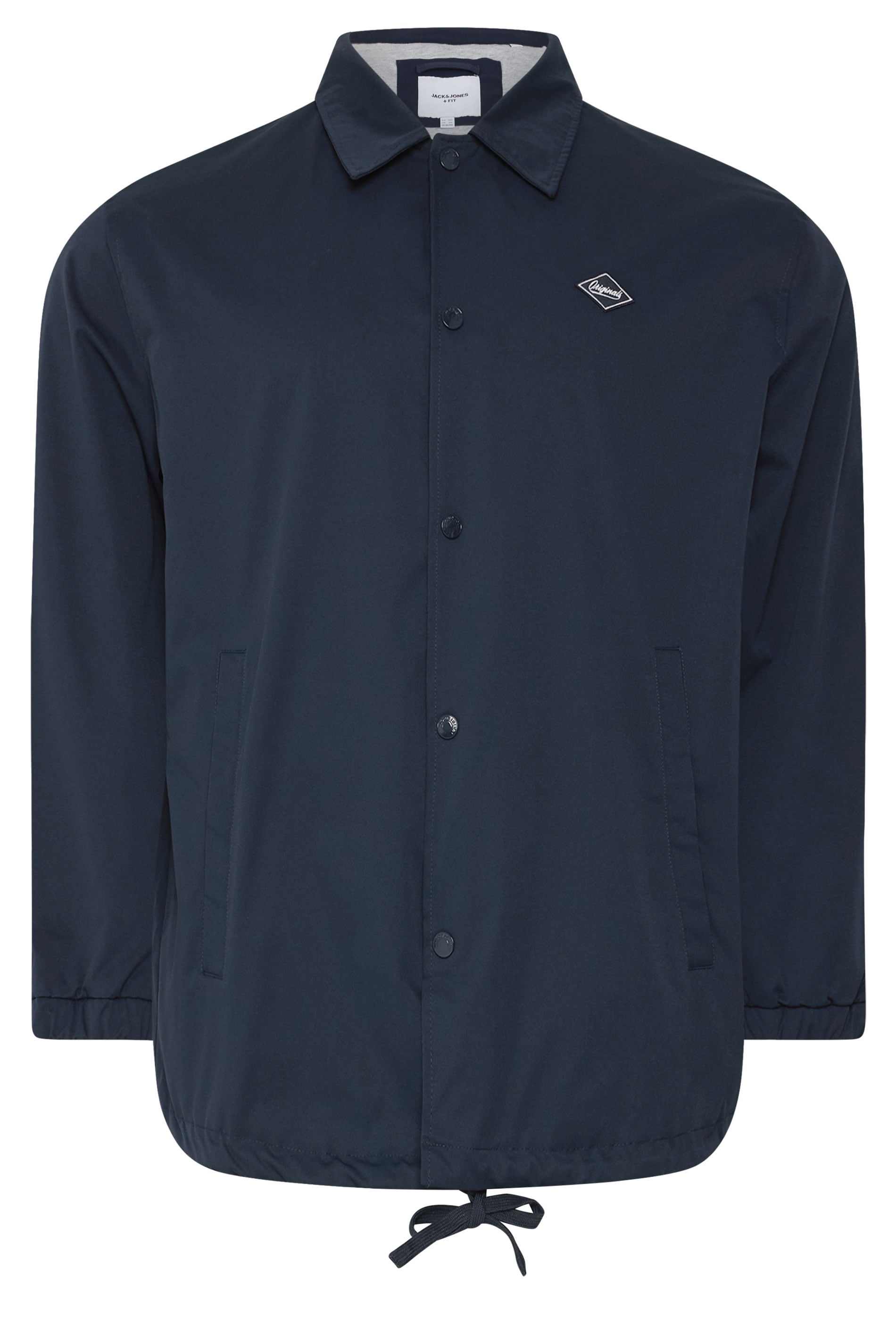 JACK & JONES Big & Tall Navy Blue Button Up Jacket | BadRhino 4